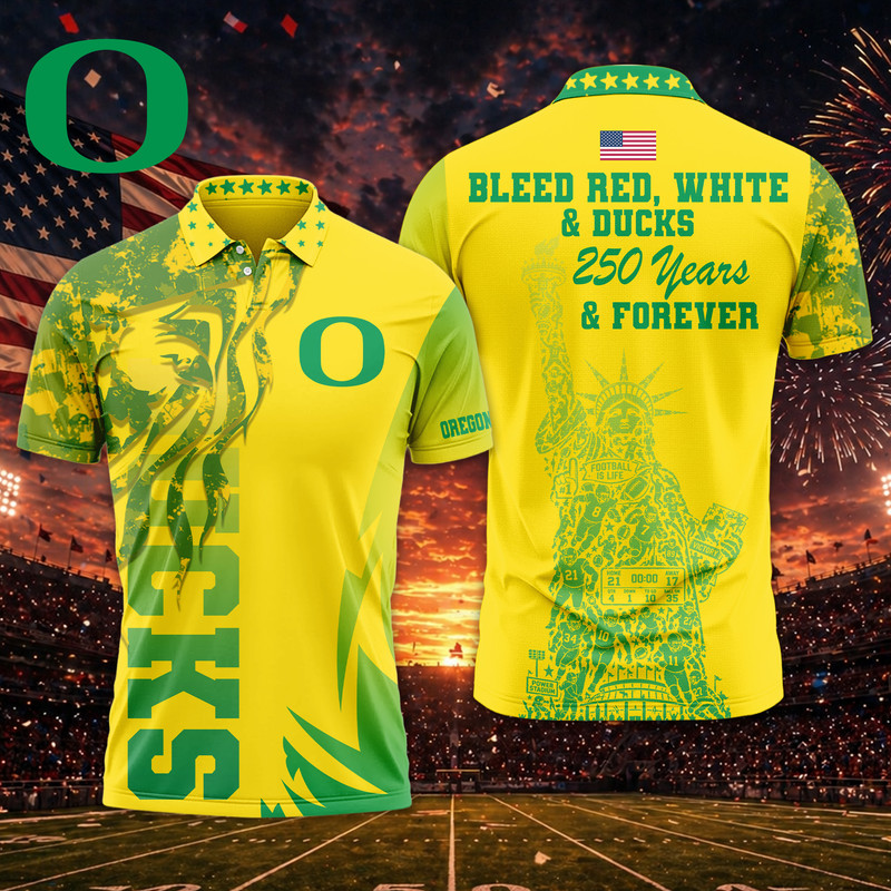 Oregon Ducks | Premium NCAA Independance Day Polo TTH200597 - Image 2