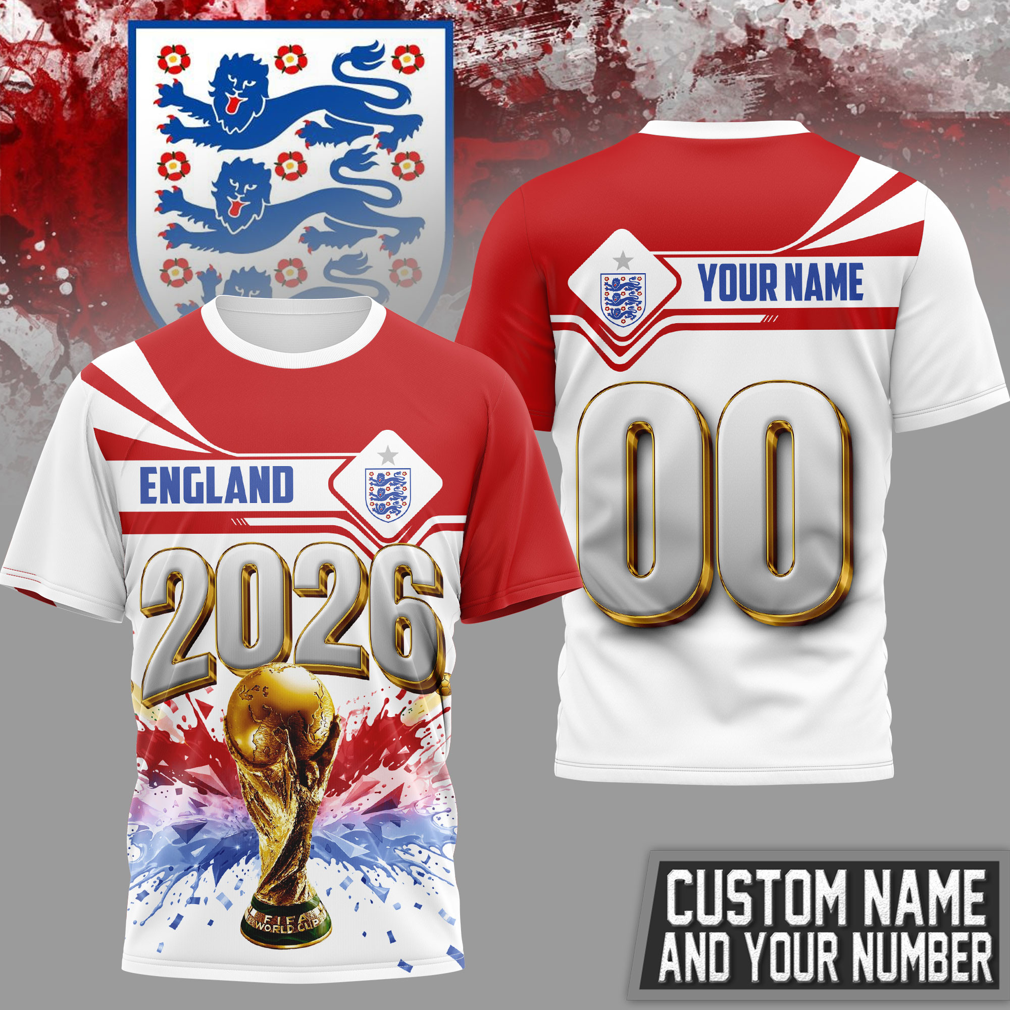 England | Premium World Cup 2026 Heritage Champion 3D Shirt TTH200585 - Image 2