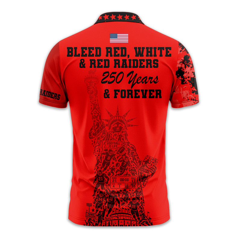 Texas Tech Red Raiders | Premium NCAA Independance Day Polo TTH200597 - Image 3