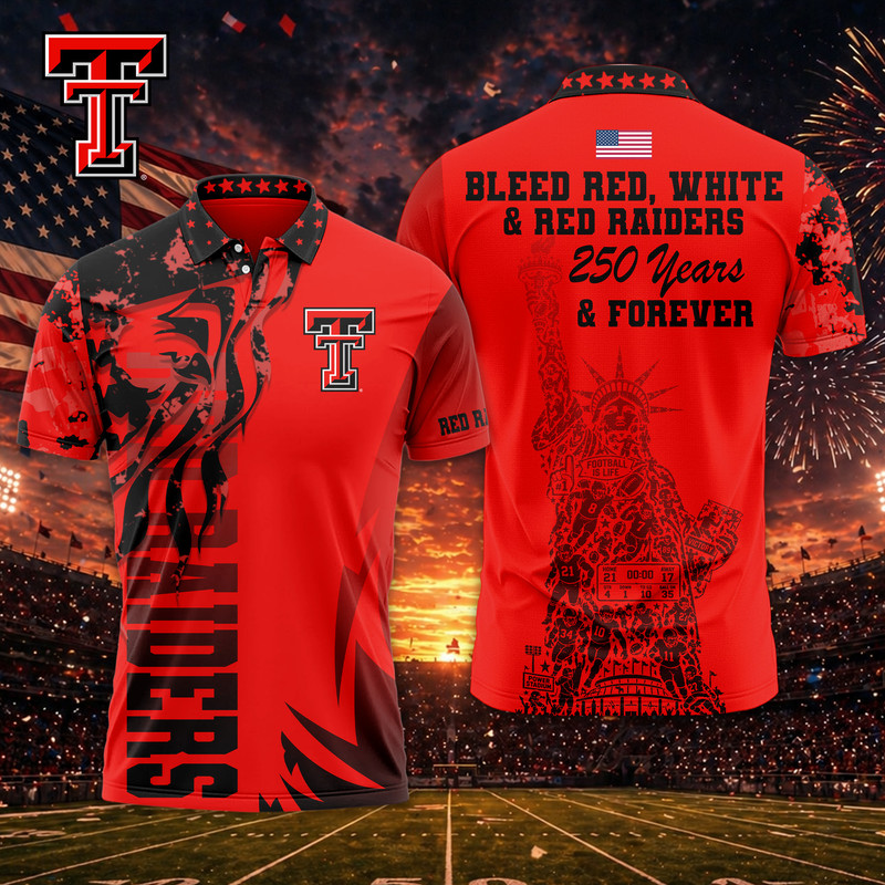 Texas Tech Red Raiders | Premium NCAA Independance Day Polo TTH200597 - Image 2
