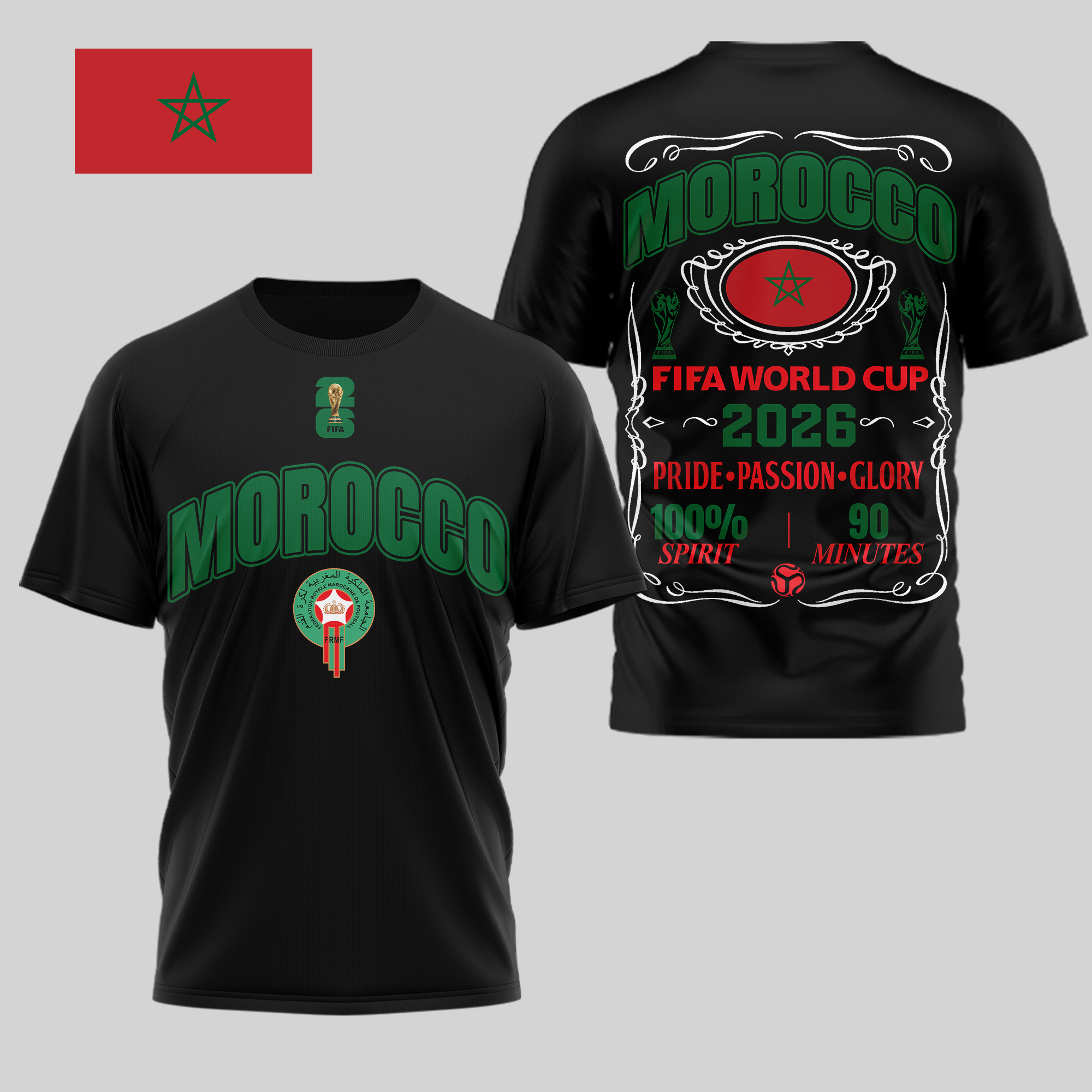 Morocco | Premium World Cup 2026 Pride Passion Glory 3D Shirt TTH210505