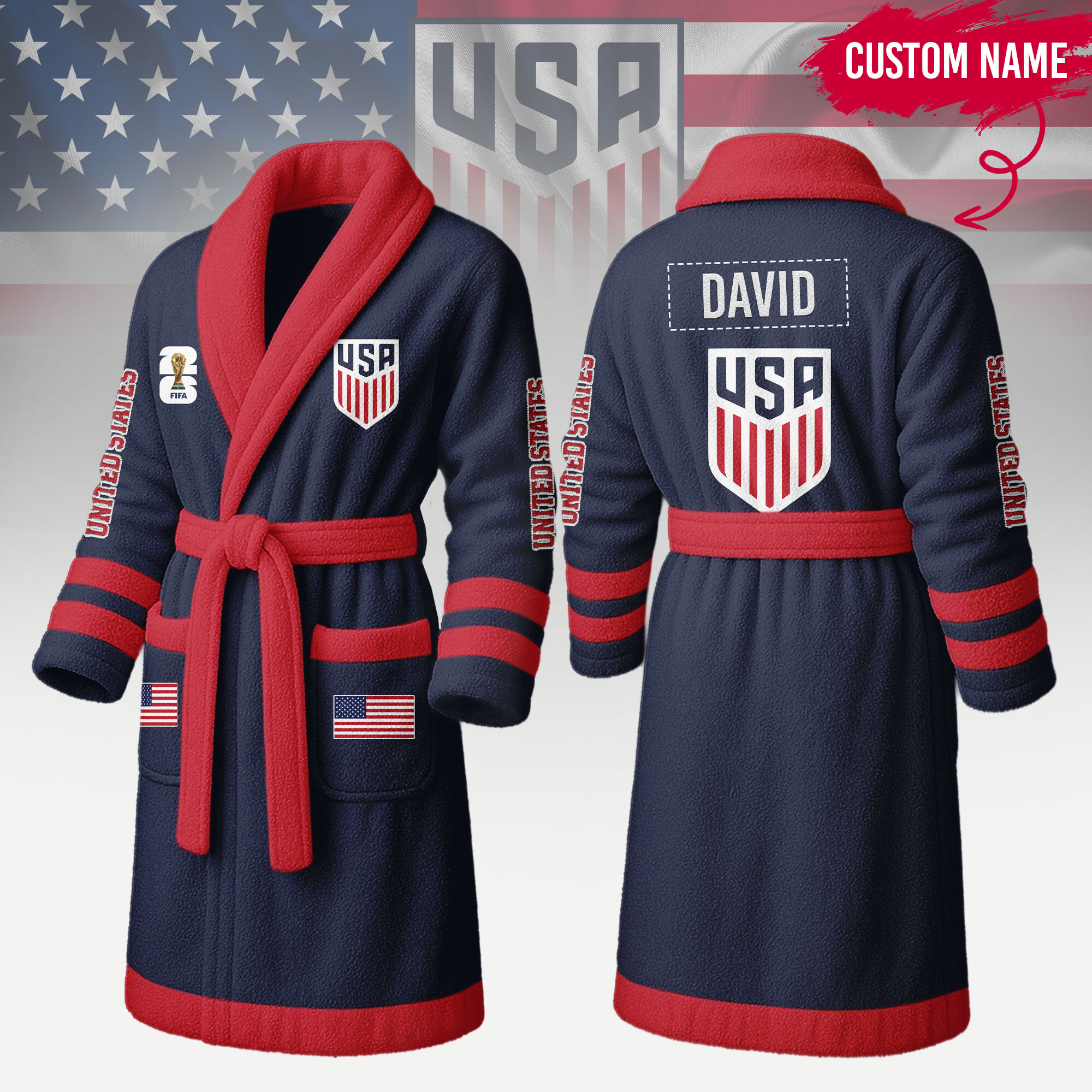 United States | Premium World Cup 2026 Fleece Bathrobe TTH200558 - Image 2