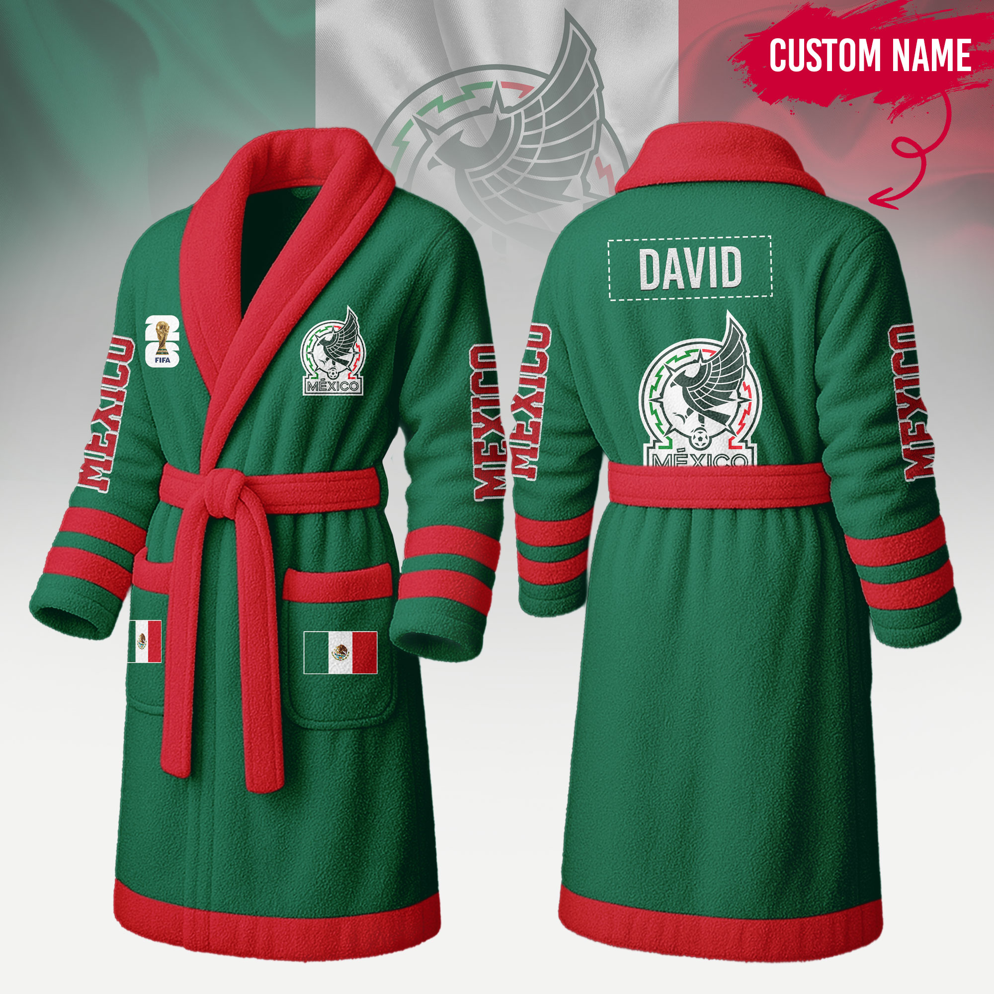 Mexico | Premium World Cup 2026 Fleece Bathrobe TTH200558 - Image 2