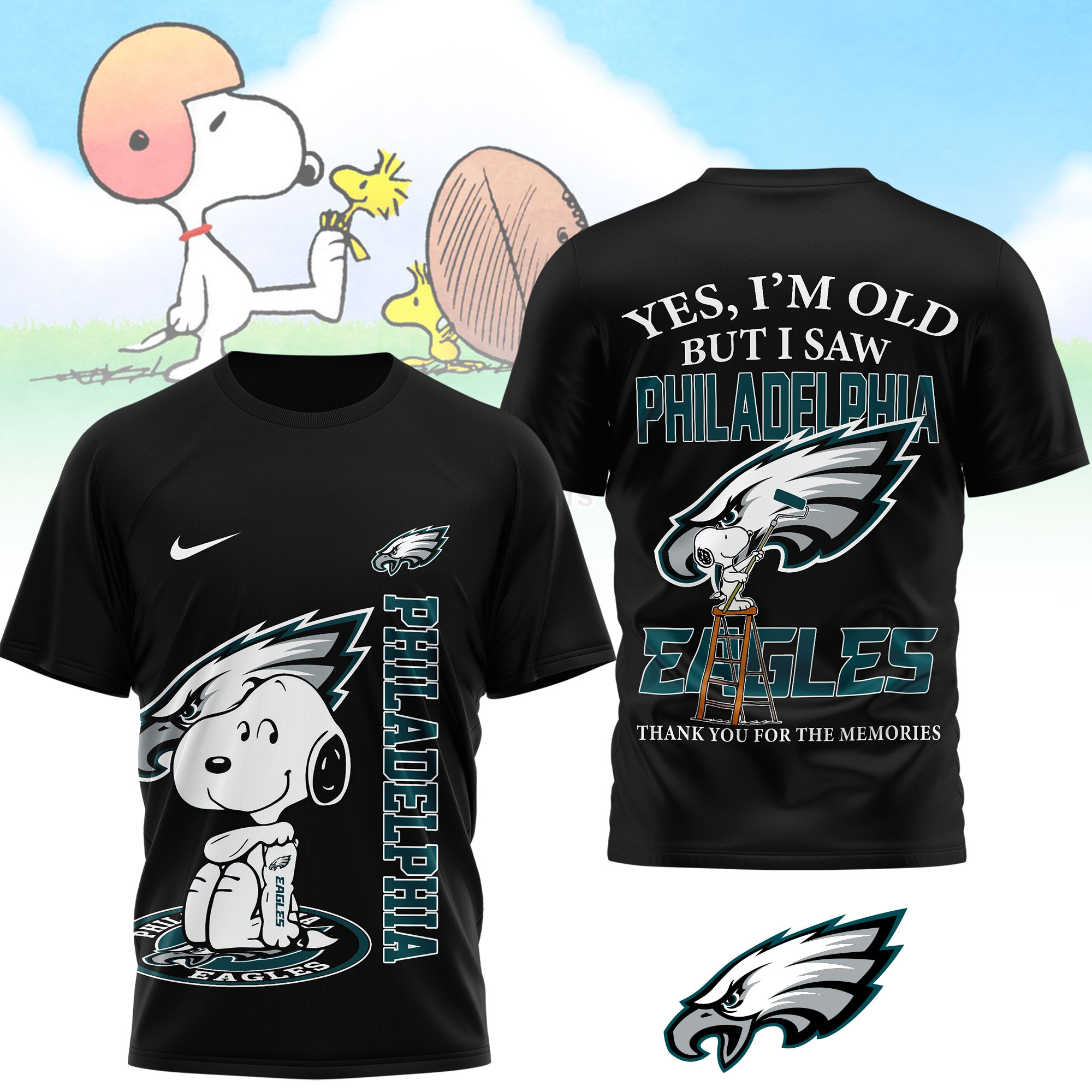 Philadelphia Eagles | Premium NFL Snoopy Graphic 3D T-Shirt TTH200590 - Image 2