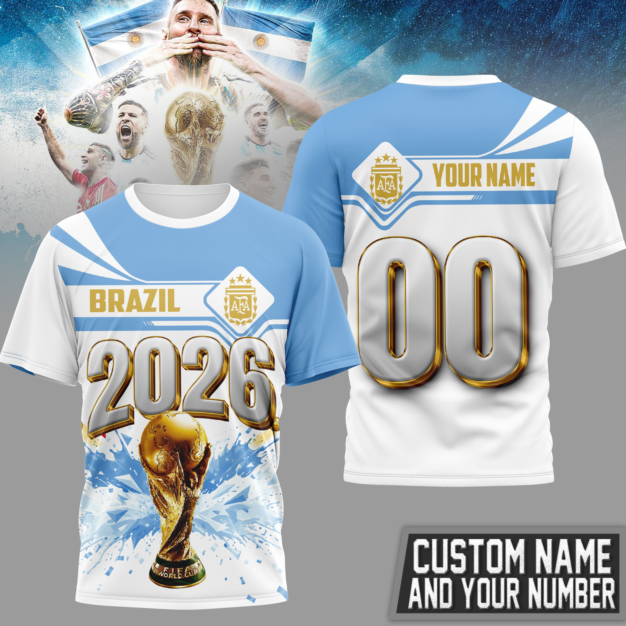 Argentina | Premium World Cup 2026 Heritage Champion 3D Shirt TTH200585 - Image 2