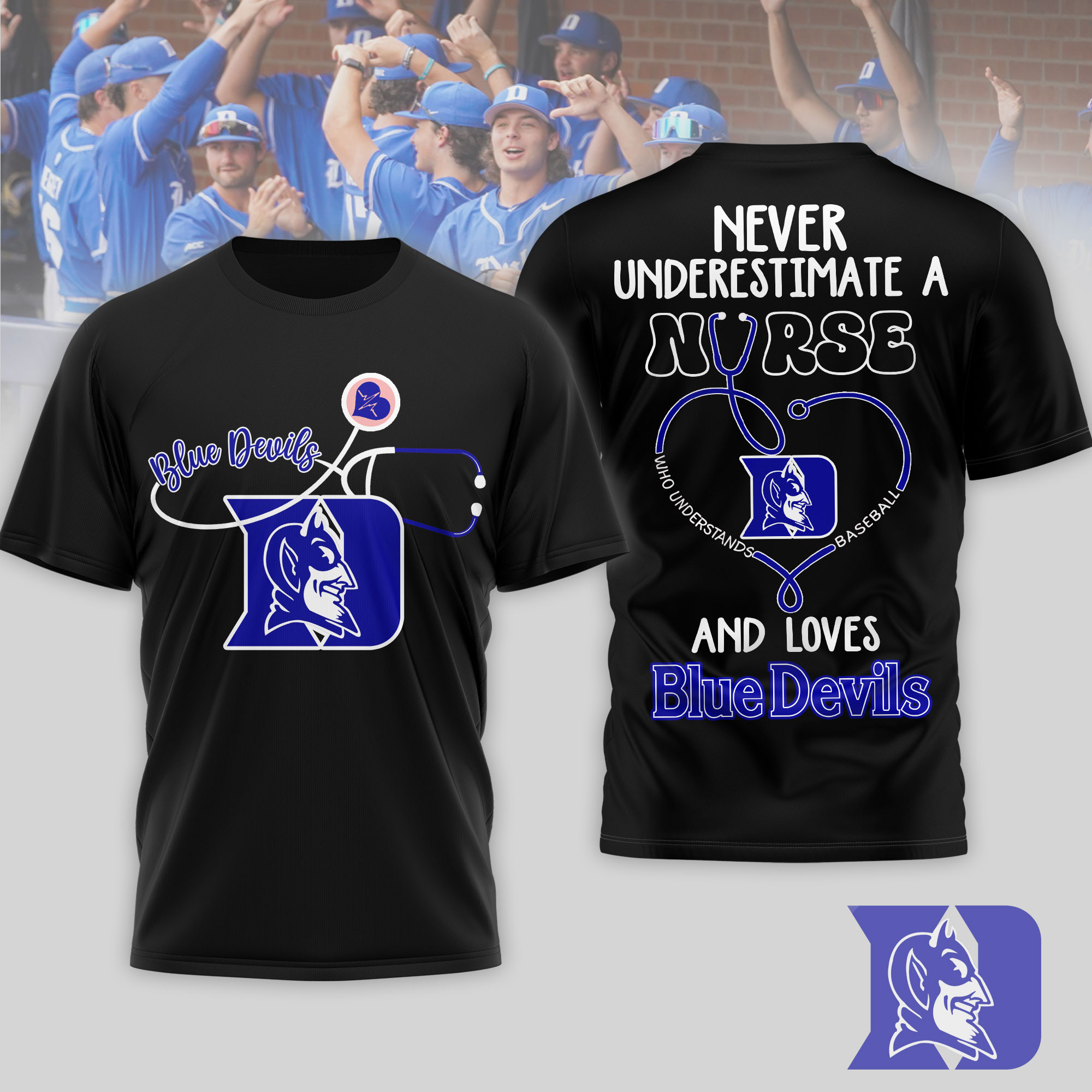 Duke Blue Devils | Premium NCAA Game Day Nurse 3D T-Shirt TTH200556