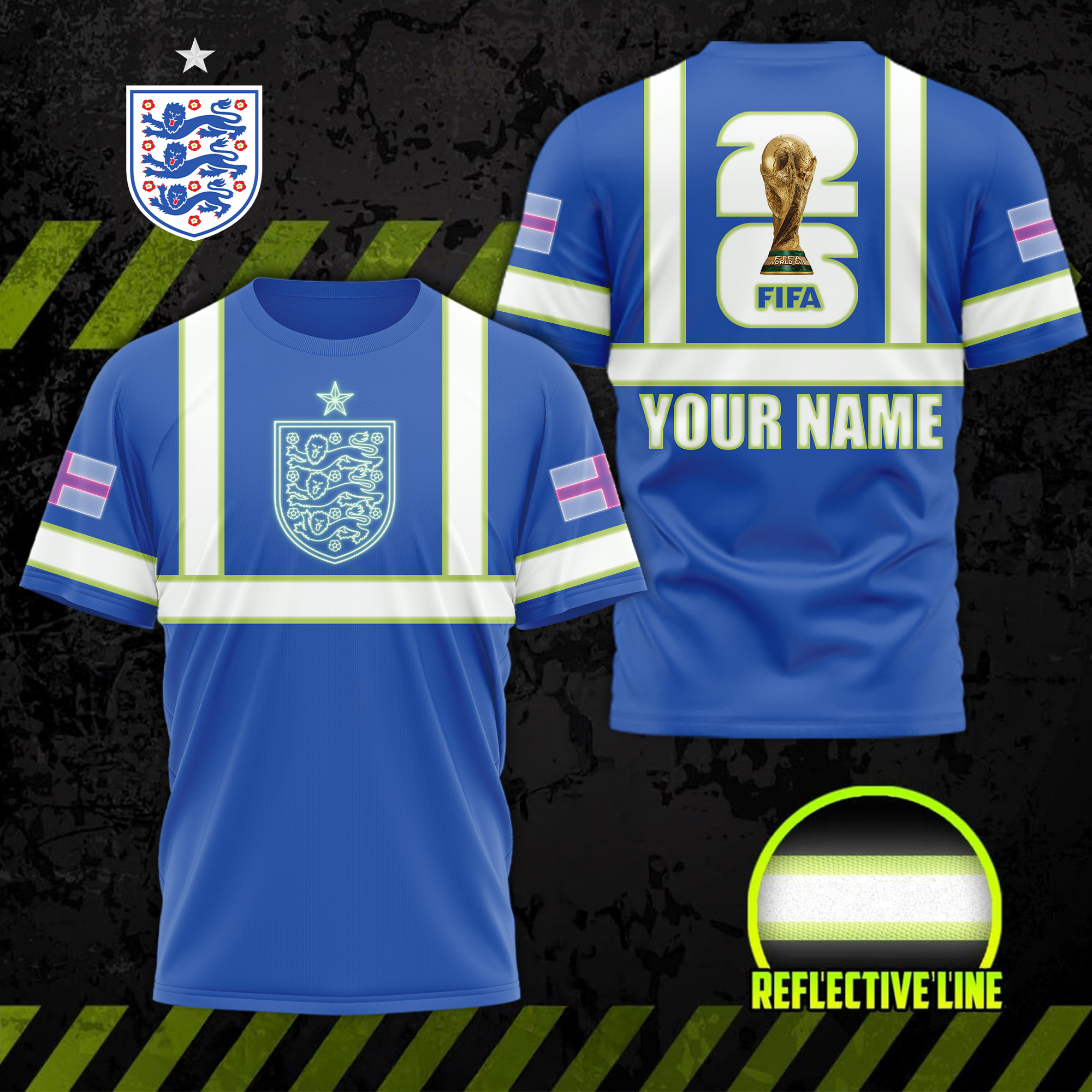 England | Premium World Cup 2026 Hi Vis Safety 3D Shirt TTH200570