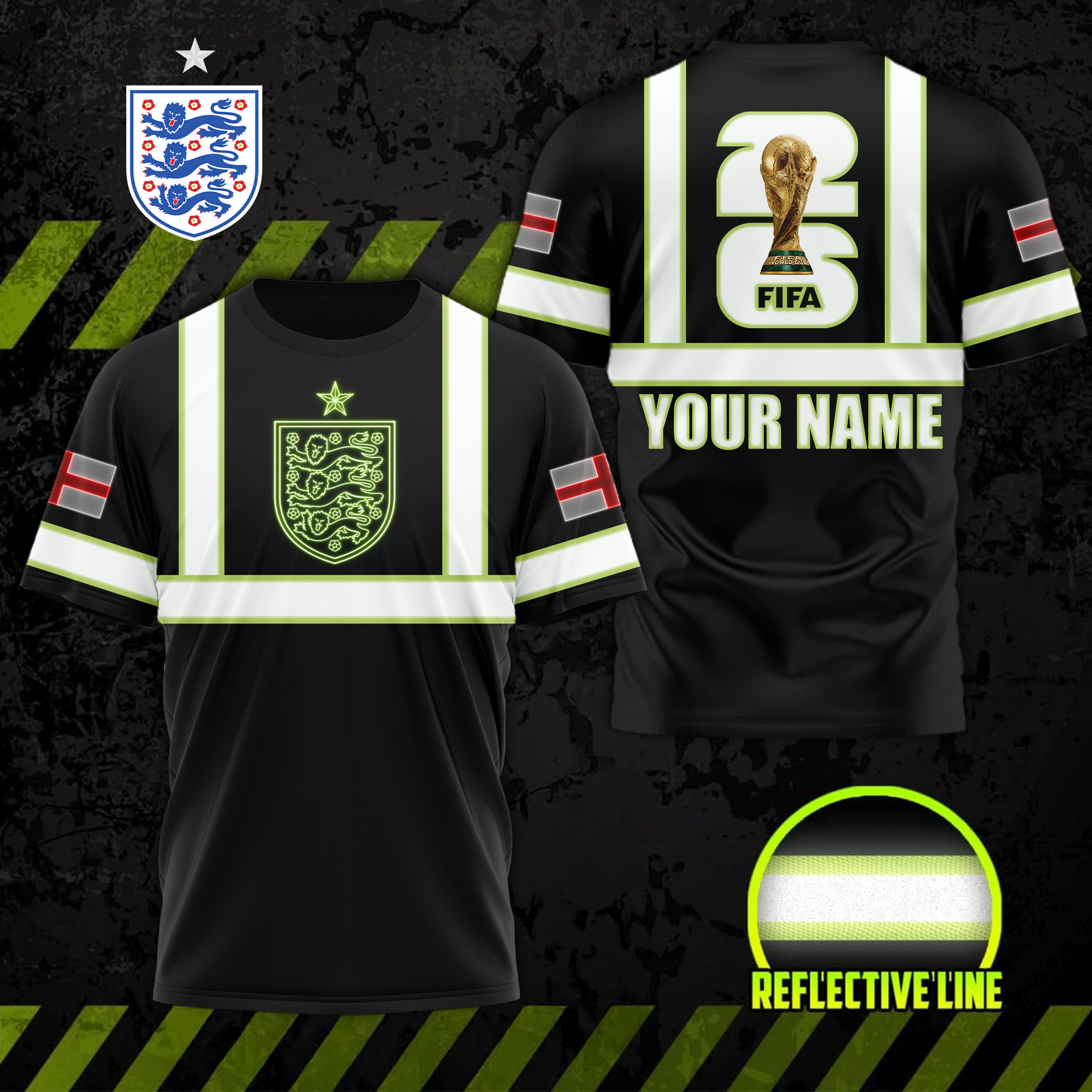 England | Premium World Cup 2026 Hi Vis Safety 3D Shirt TTH200570 - Image 2