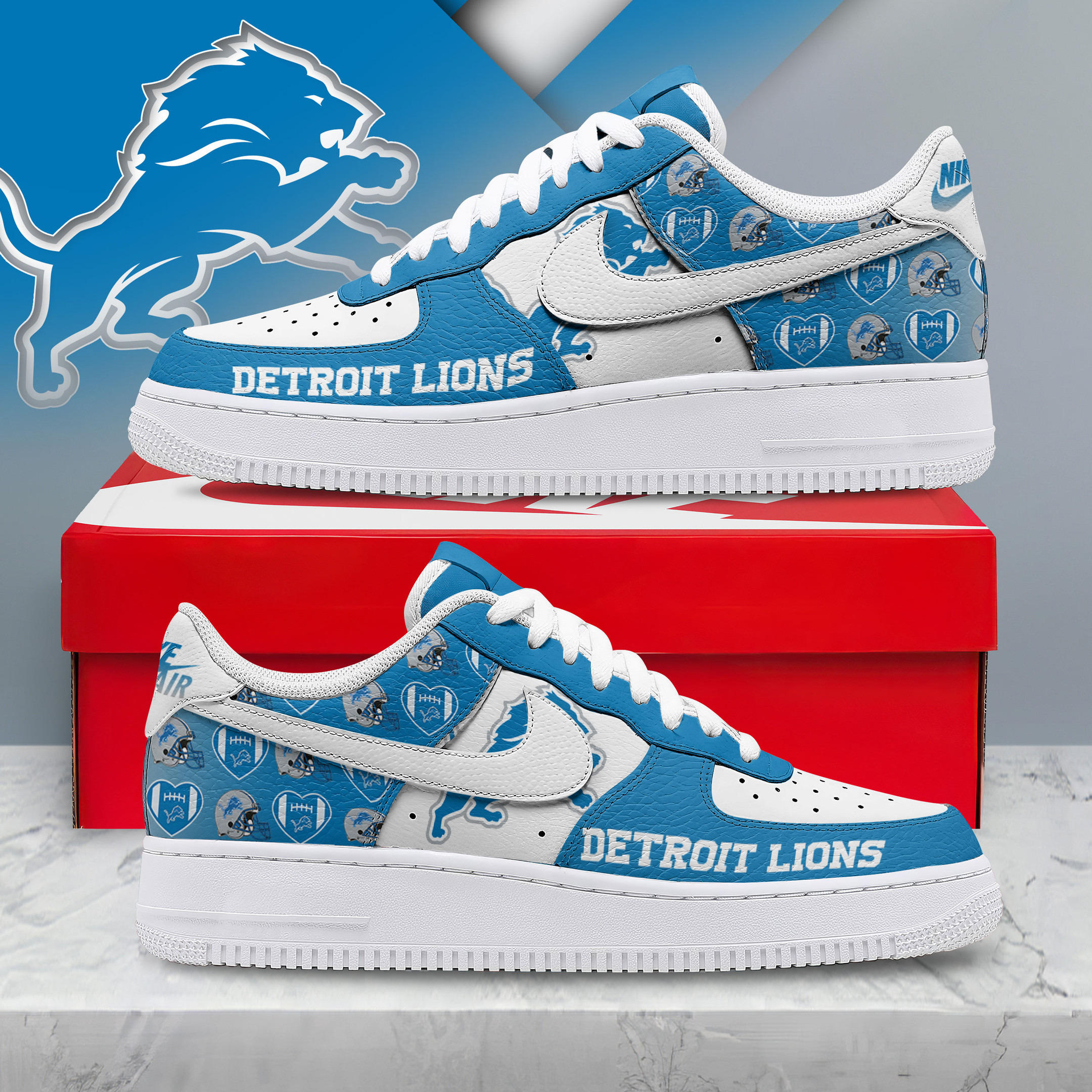 Detroit Lions – Premium NFL Gridiron Classic AF1 Shoes – Gift for Fans TTH190504 - Image 2