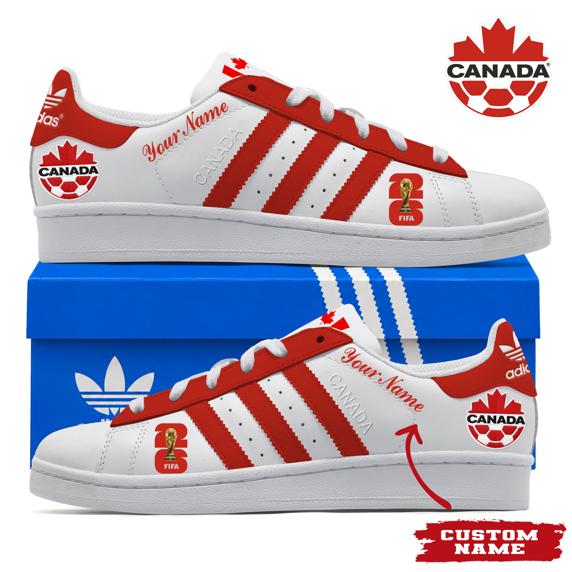 Canada x Premium World Cup 2026 Stan Smith Shoes – Limited Edition TTH190522 - Image 2
