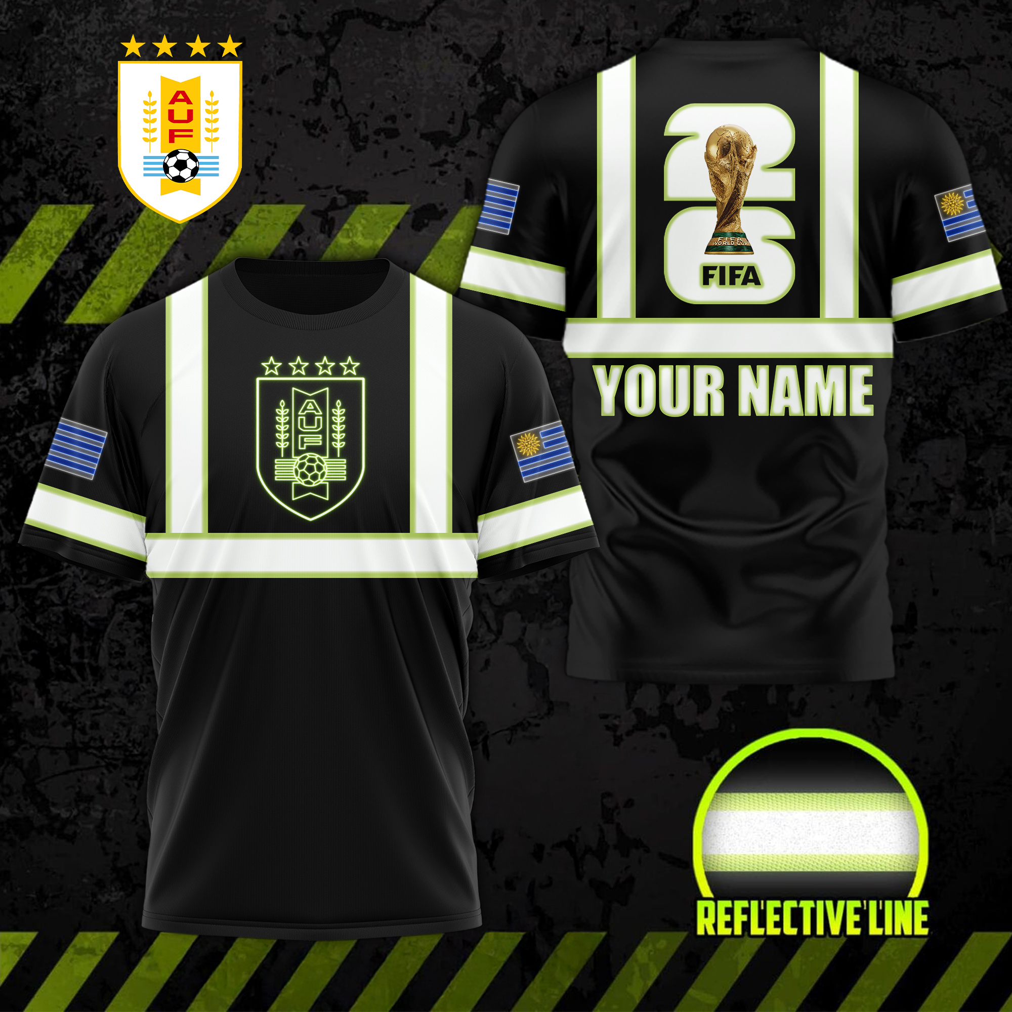 Uruguay | Premium World Cup 2026 Hi Vis Safety 3D Shirt TTH200570 - Image 2