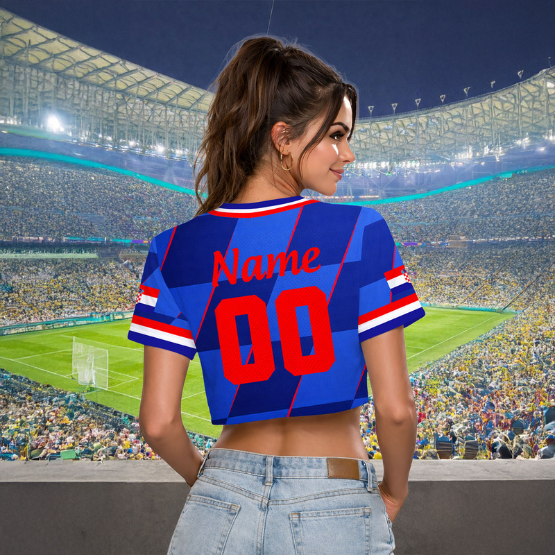 Croatia | Premium World Cup 2026 Crop Top Women Jersey TTH210509 - Image 3