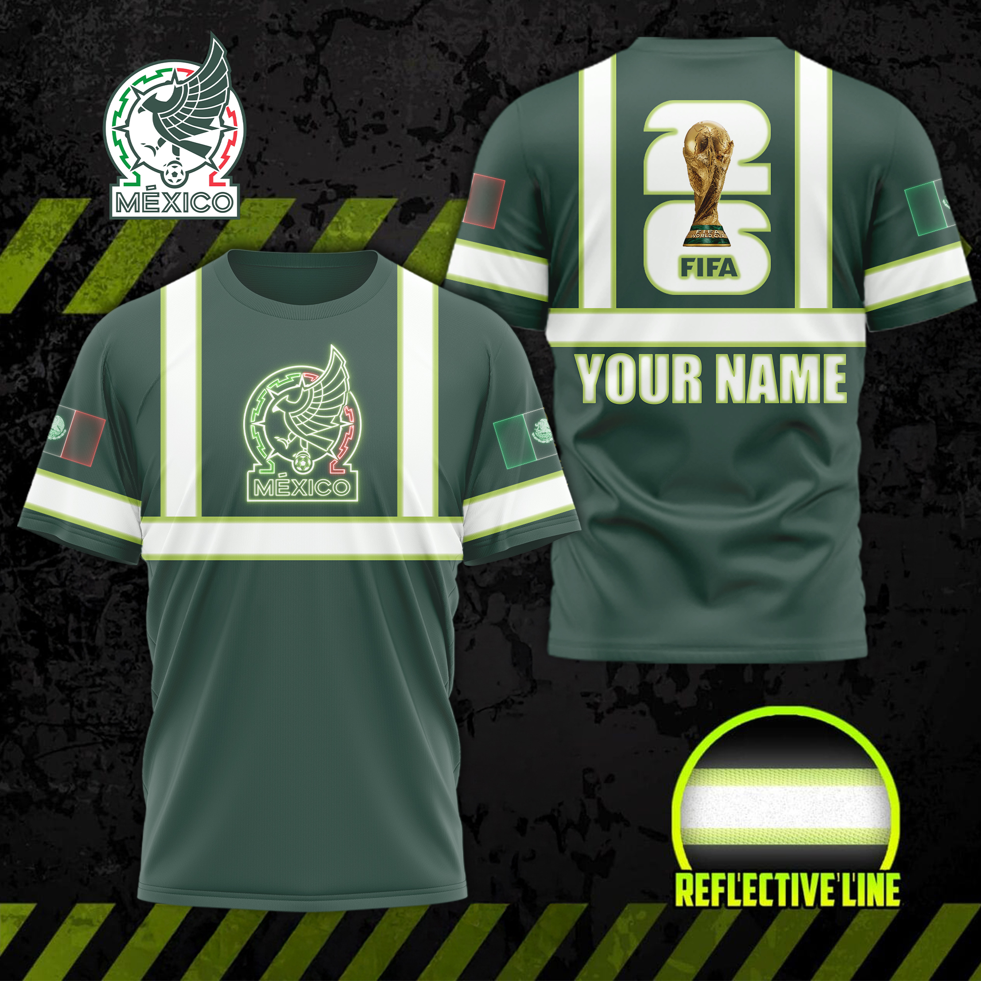 Mexico | Premium World Cup 2026 Hi Vis Safety 3D Shirt TTH200570