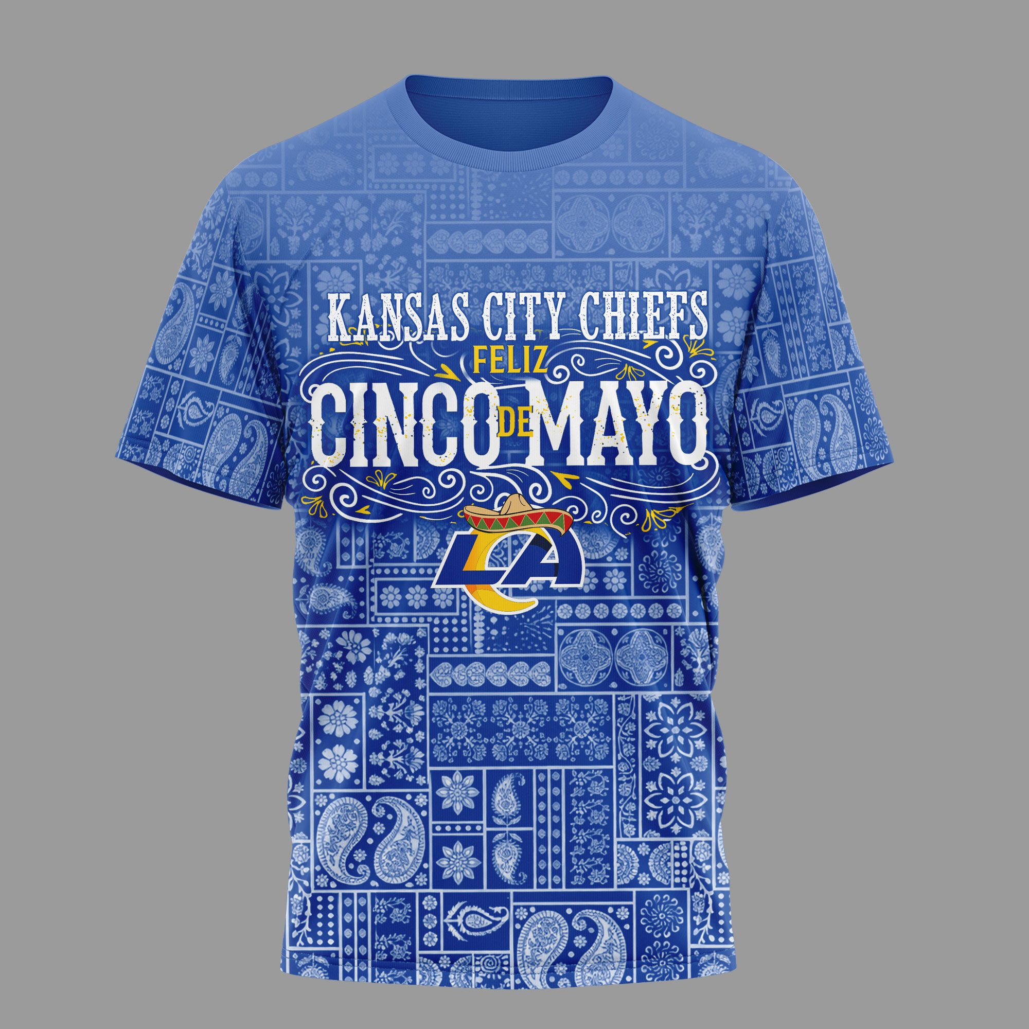 Los Angeles Rams | Premium NFL Hola Bitchatos Cinco De Mayo 3D T-Shirt TTH210501