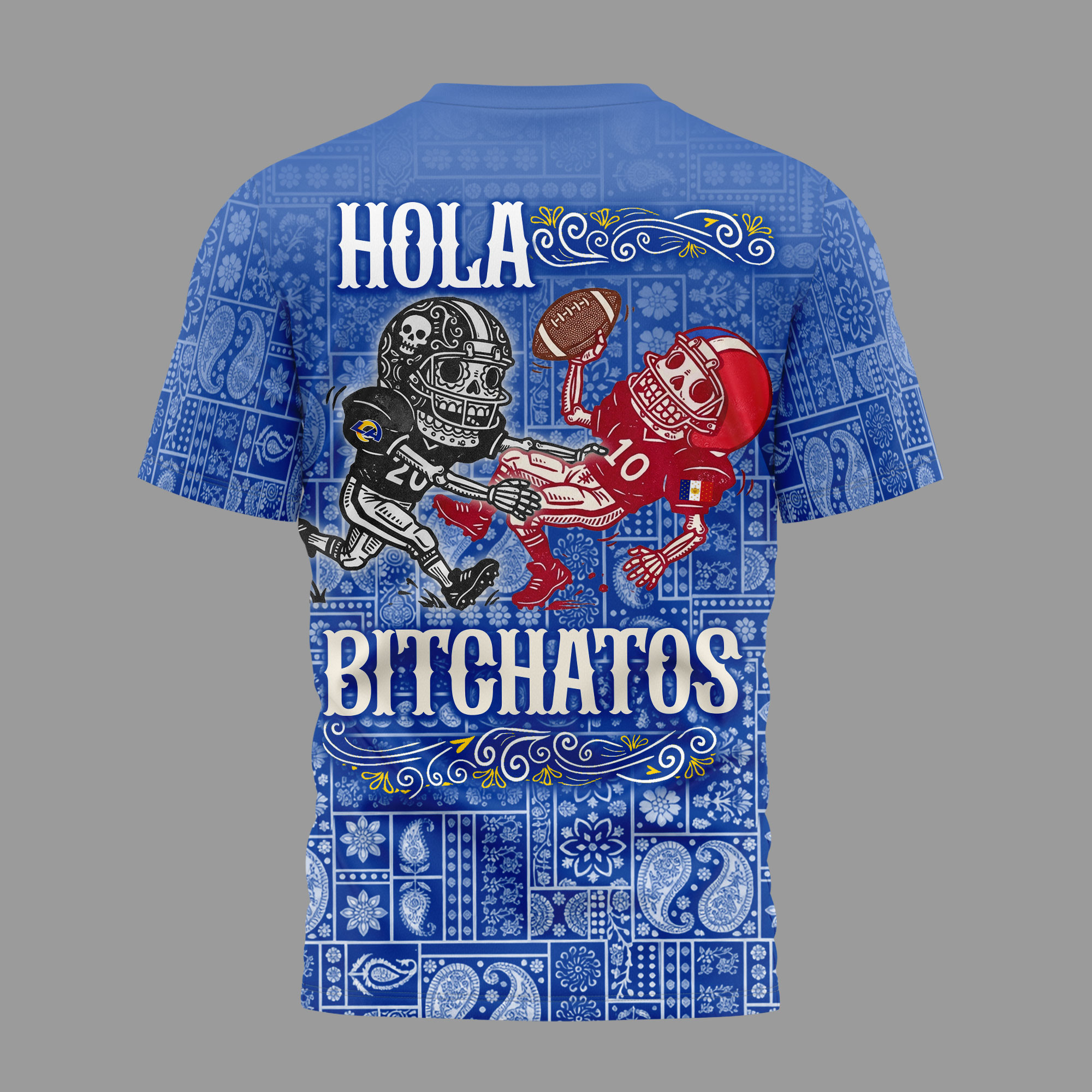 Los Angeles Rams | Premium NFL Hola Bitchatos Cinco De Mayo 3D T-Shirt TTH210501 - Image 2