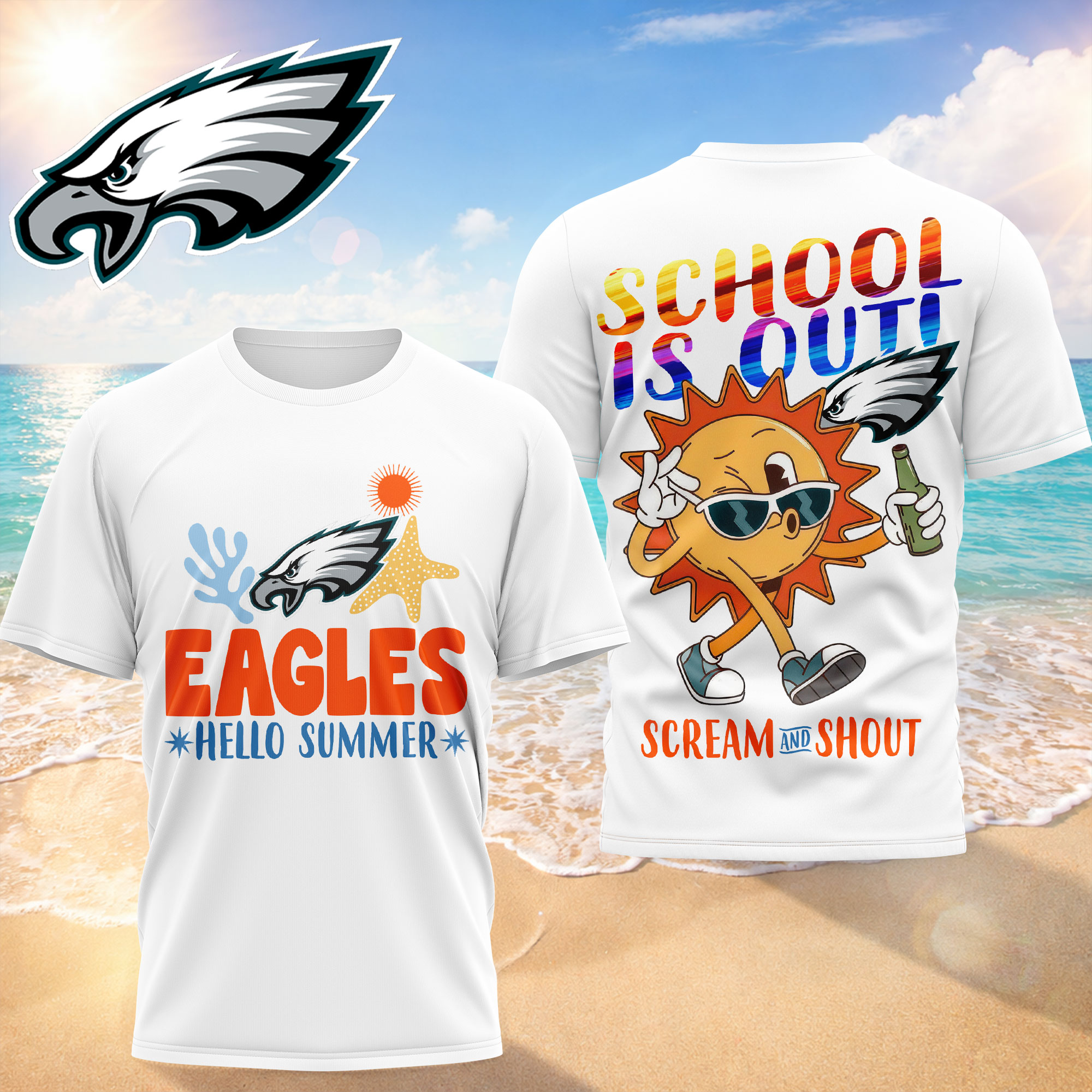 Philadelphia Eagles | Premium NFL Hello Summer 3D T-Shirt TTH200595 - Image 2