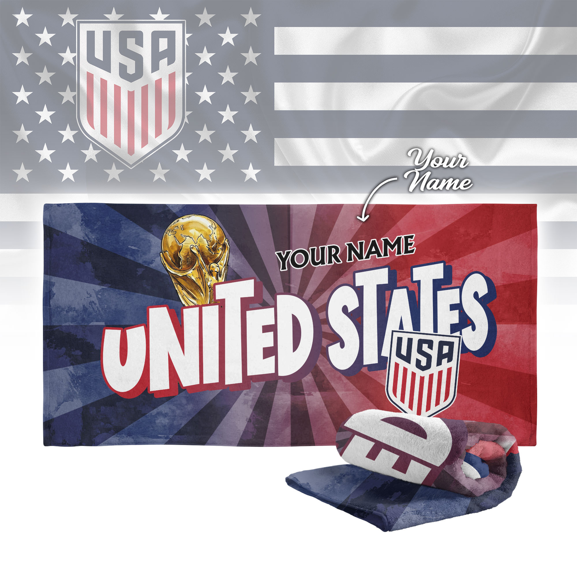 United States | Premium World Cup 2026 Land of Champions Beach Towel TTH210512 - Image 2