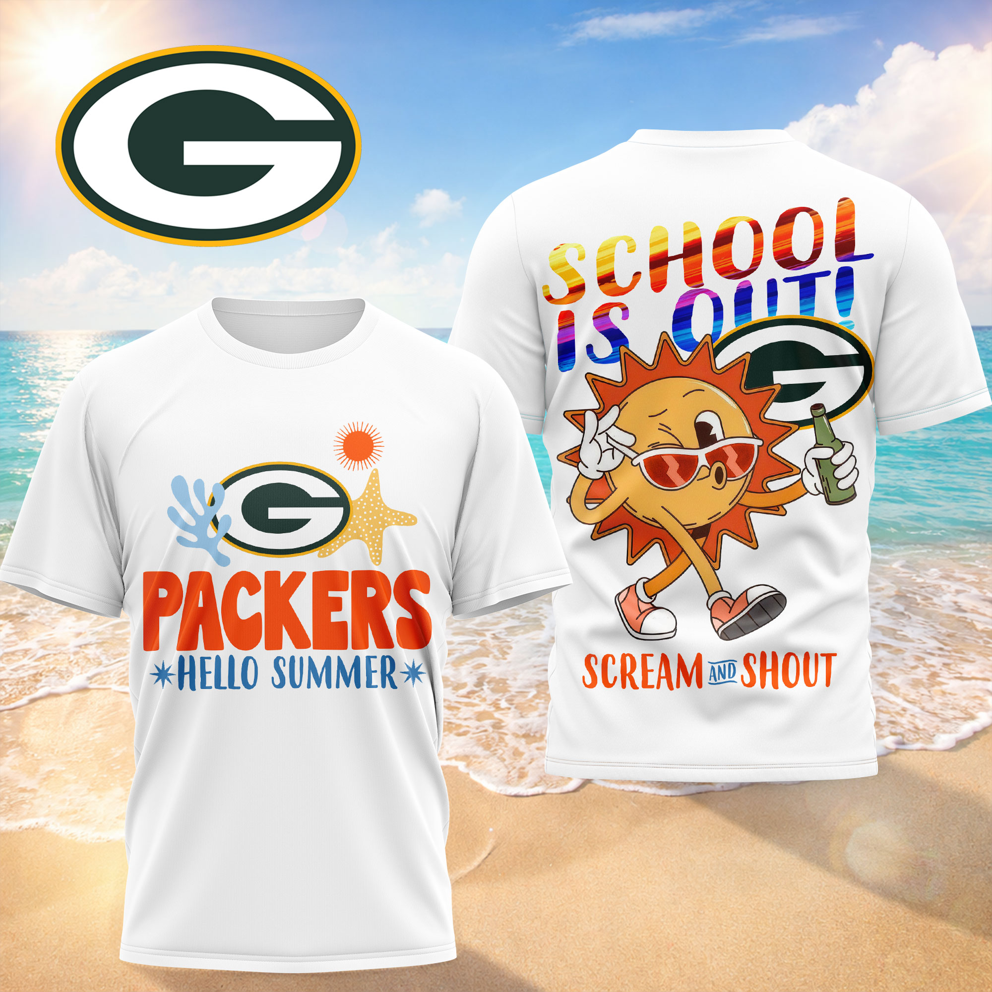 Green Bay Packers | Premium NFL Hello Summer 3D T-Shirt TTH200595 - Image 2