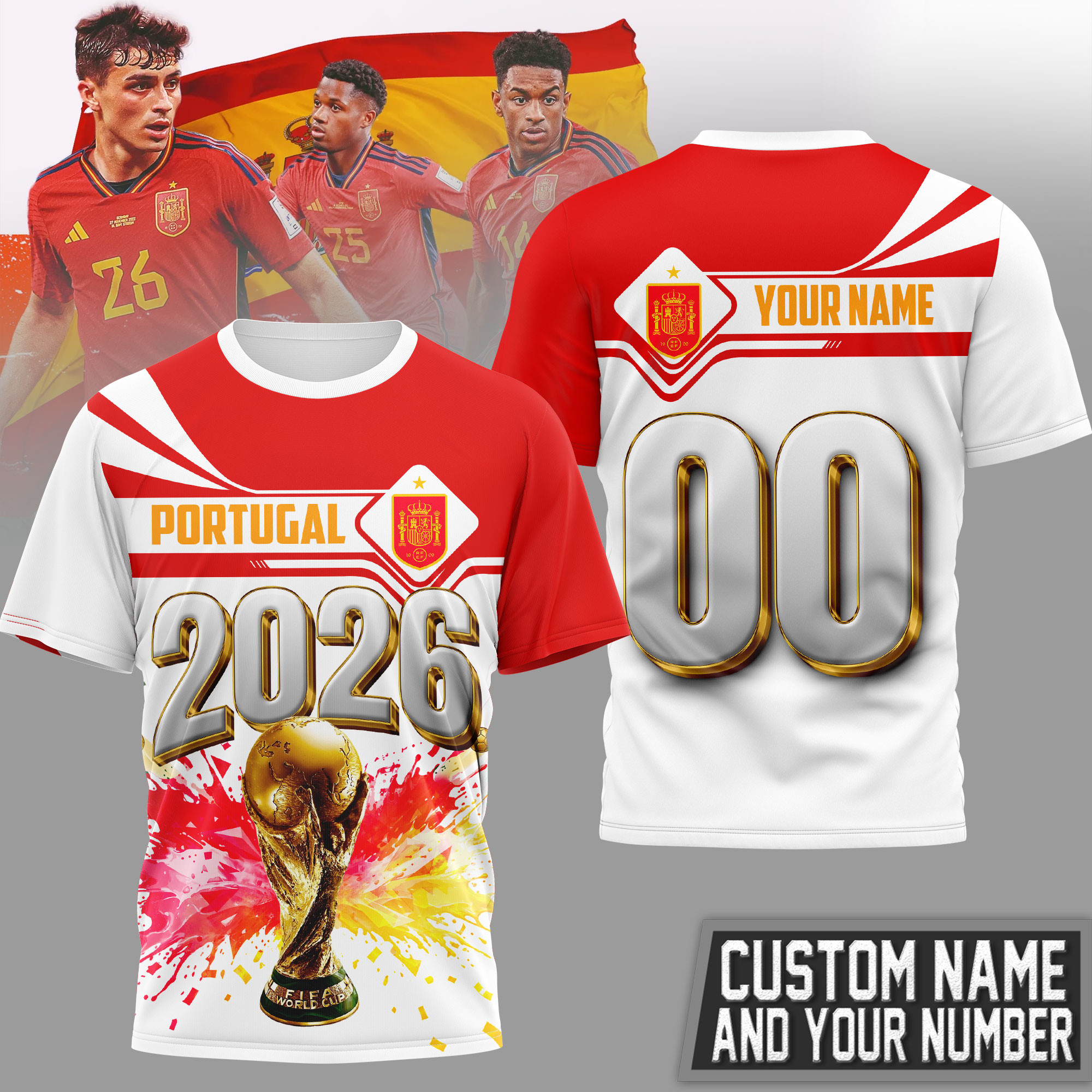 Spain | Premium World Cup 2026 Heritage Champion 3D Shirt TTH200585 - Image 2