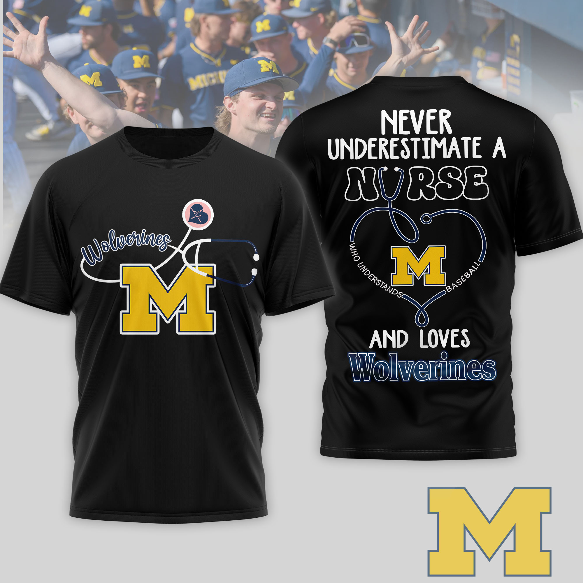 Michigan Wolverines | Premium NCAA Game Day Nurse 3D T-Shirt TTH200556