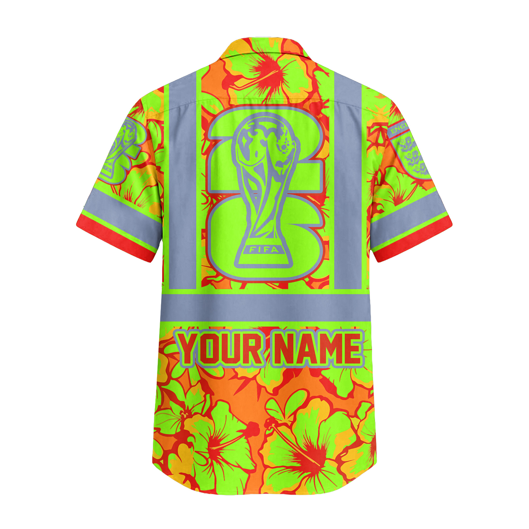 England | Premium World Cup 2026 Hi-vis Hawaiian Shirt TTH200567 - Image 3