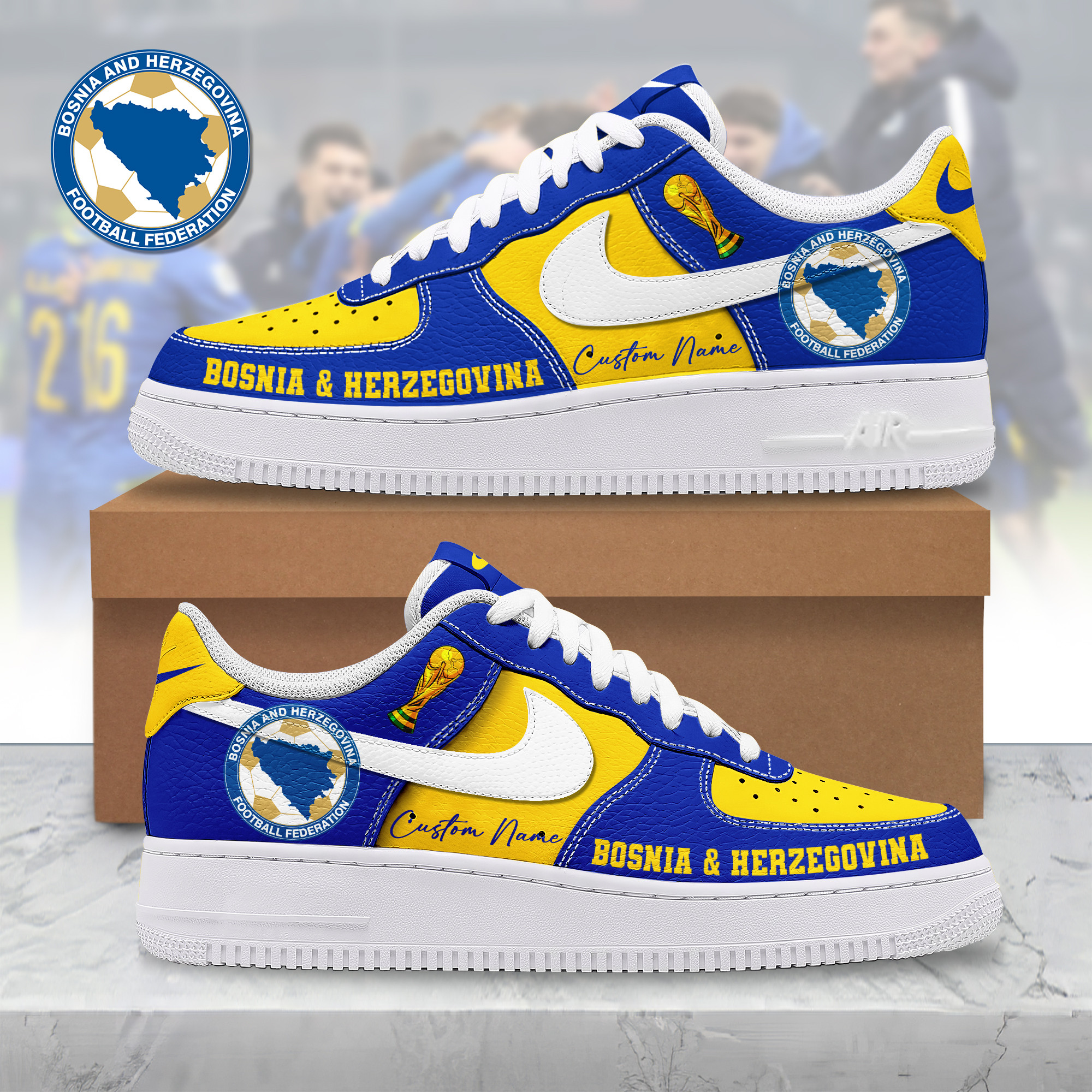 Bosnia & Herzegovina – Premium World Cup 2026 The Game We Love AF1 Shoes – Gift for Fans TTH190507 - Image 2