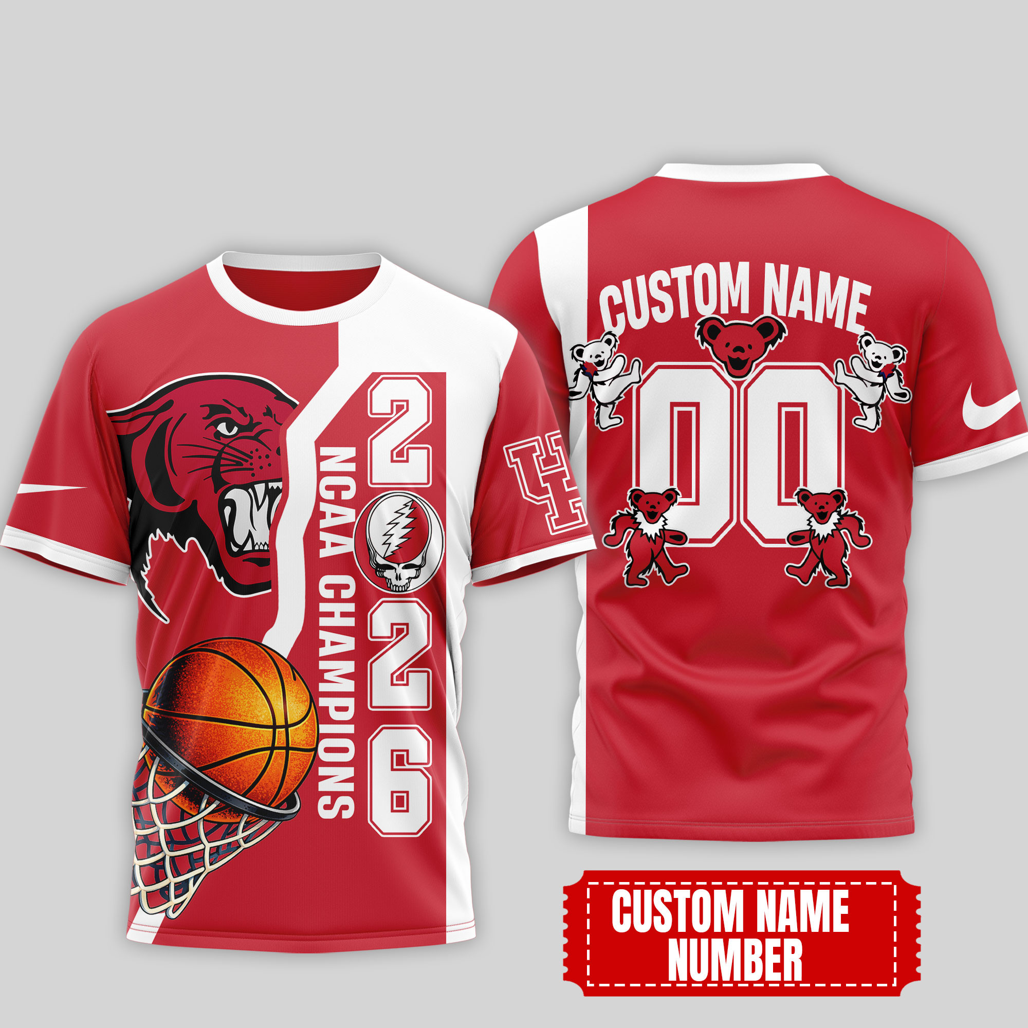 Houston Cougars | Premium NCAA Court Kings 2026 3D T-Shirt 200559