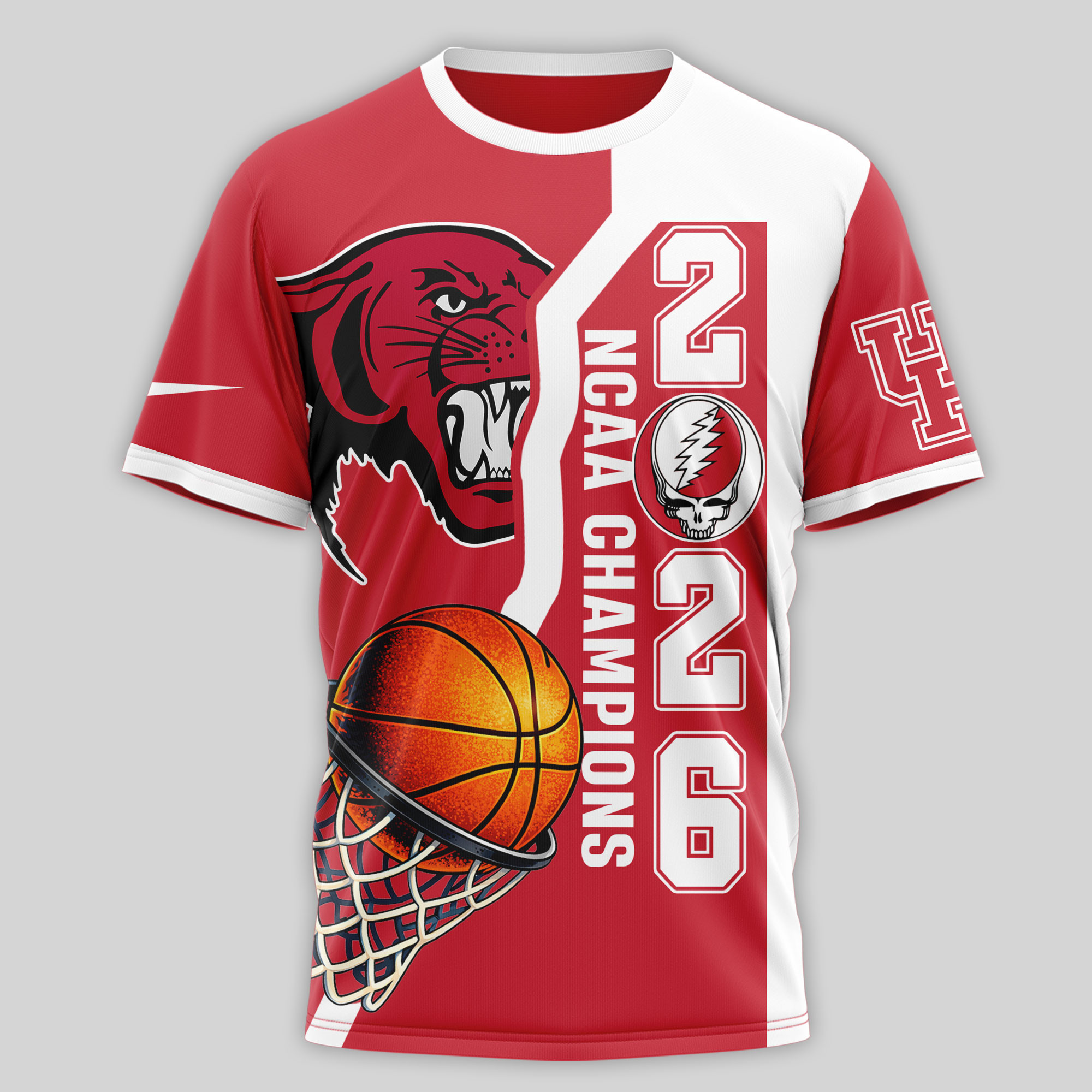 Houston Cougars | Premium NCAA Court Kings 2026 3D T-Shirt 200559 - Image 3