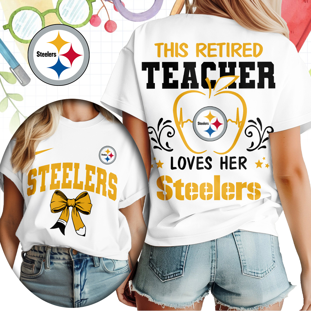 Pittsburgh Steelers x Premium NFL Retired Teacher Women T-Shirt – Limited Edition TTH200523 - Image 2
