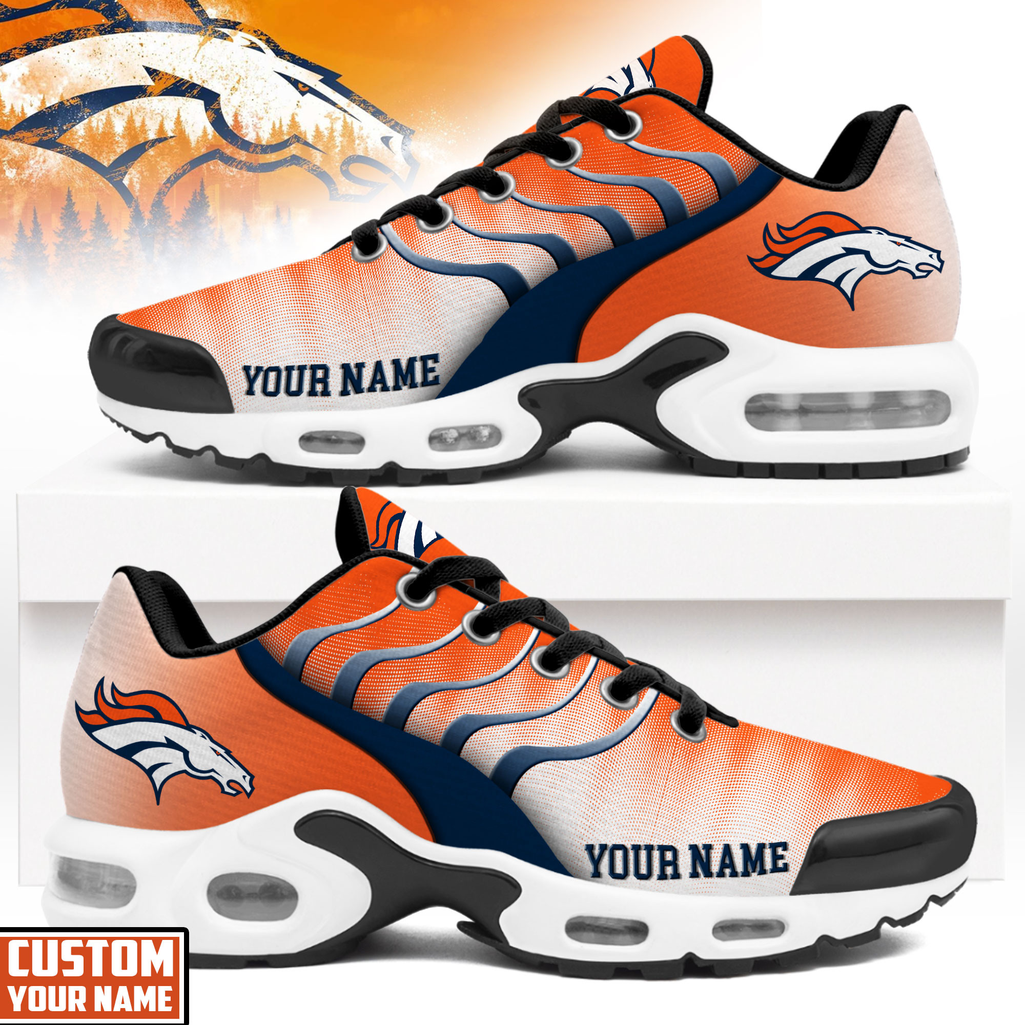 Denver Broncos – Premium NFL Endzone Runner Air Max Shoes – Limited Edition TTH190500 - Image 2