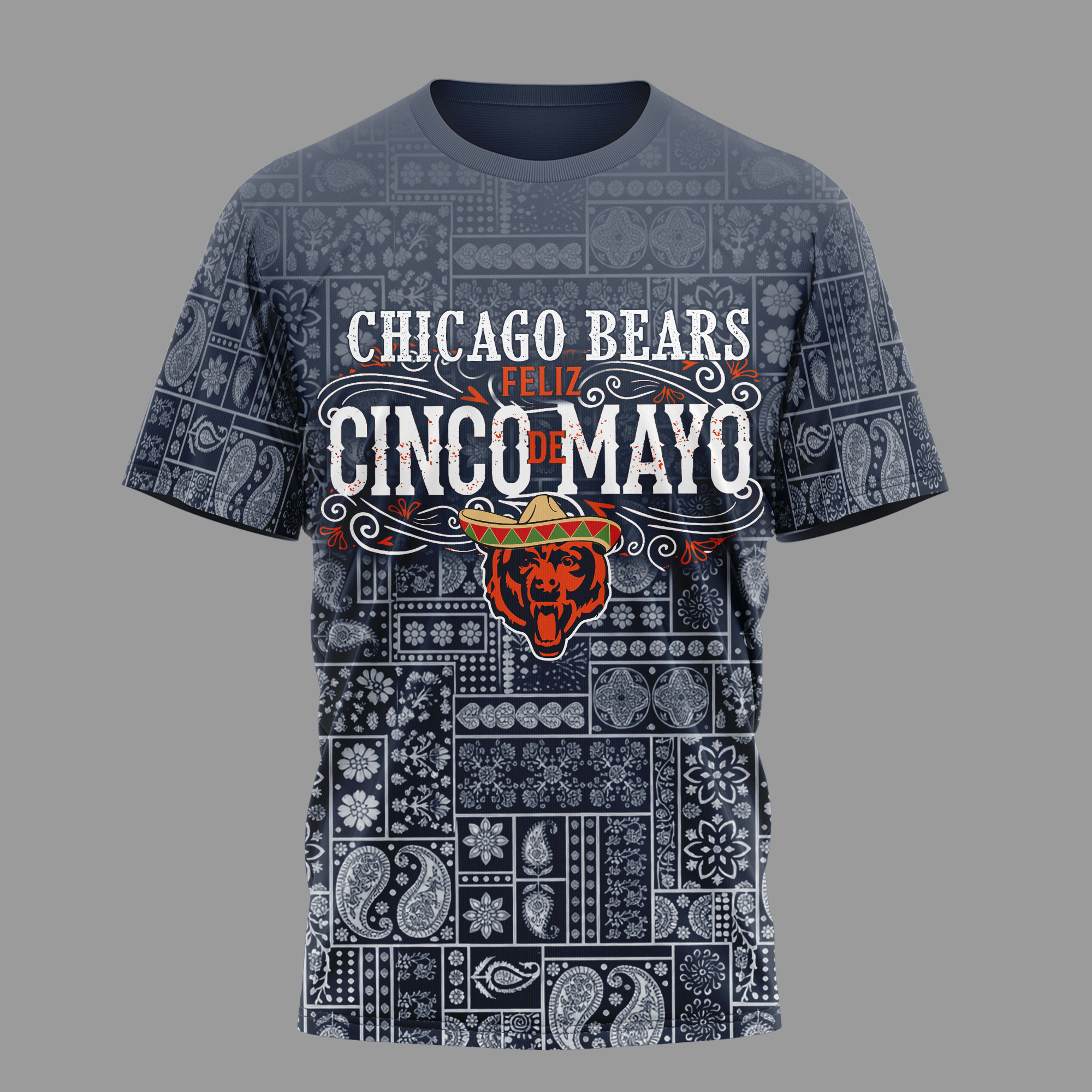 Chicago Bears | Premium NFL Hola Bitchatos Cinco De Mayo 3D T-Shirt TTH210501