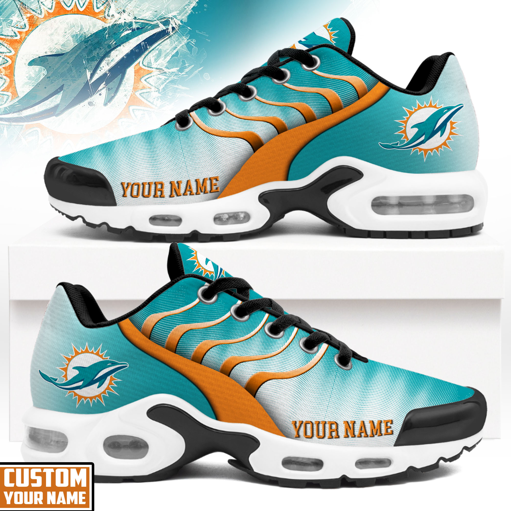 Miami Dolphins – Premium NFL Endzone Runner Air Max Shoes – Limited Edition TTH190500 - Image 2