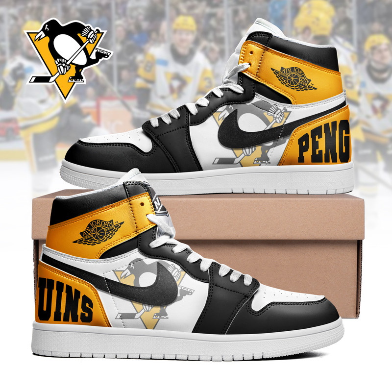 Pittsburgh Penguins x Premium NHL Teams Limited Edition Air Jordan 1 High Top Sneakers – Gift for Fans TTH190530 - Image 2