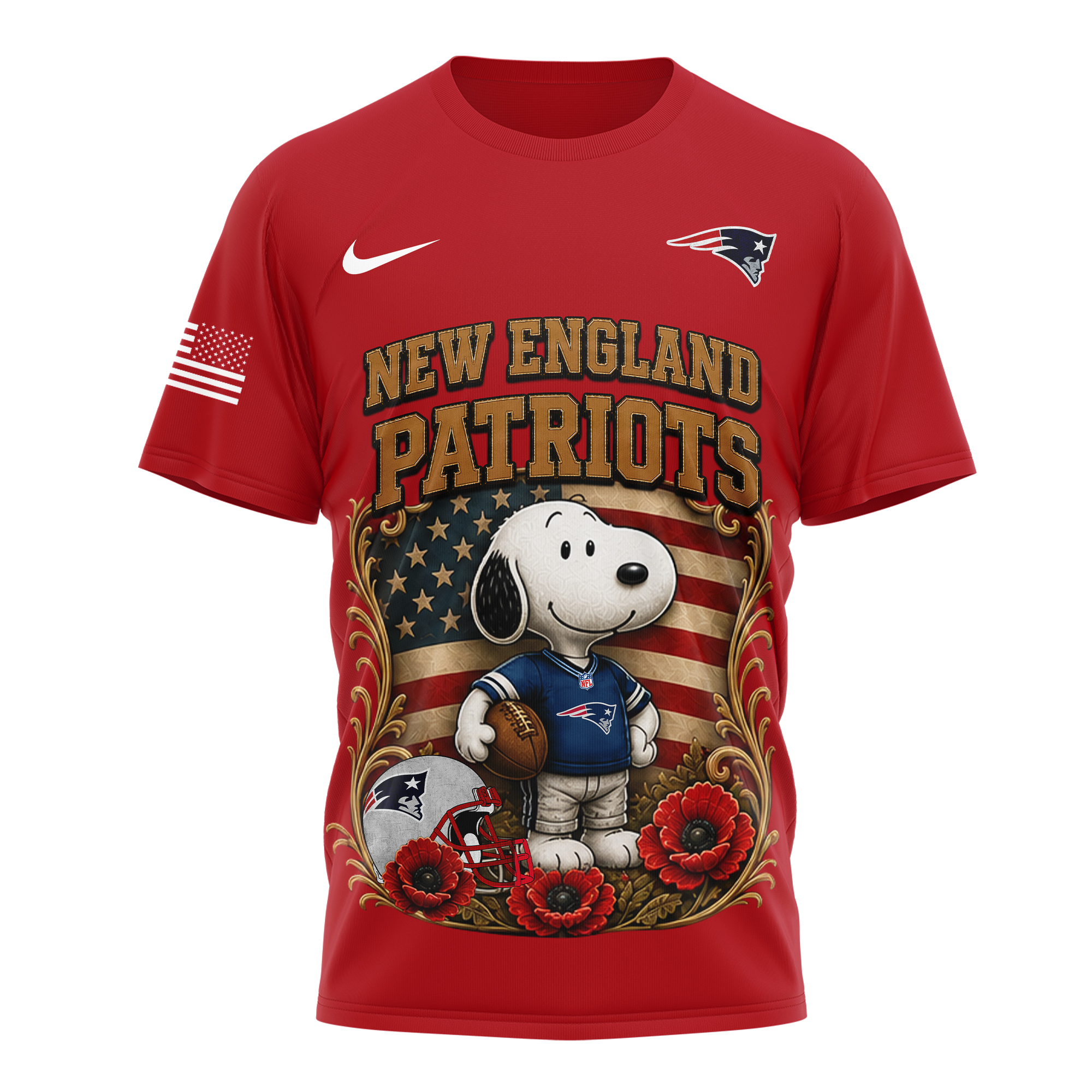 New England Patriots | Premium NFL Snoopy Remember Everyone Deployed 3D Shirt TTH200588