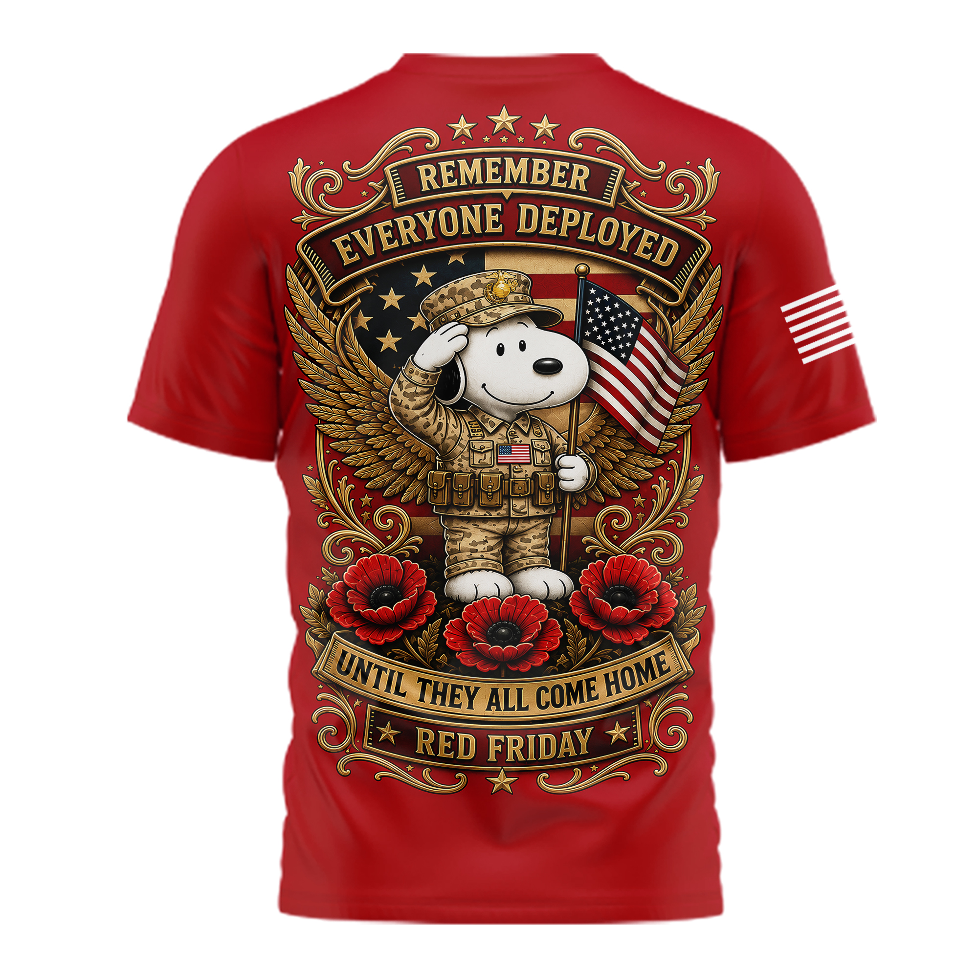 New England Patriots | Premium NFL Snoopy Remember Everyone Deployed 3D Shirt TTH200588 - Image 3