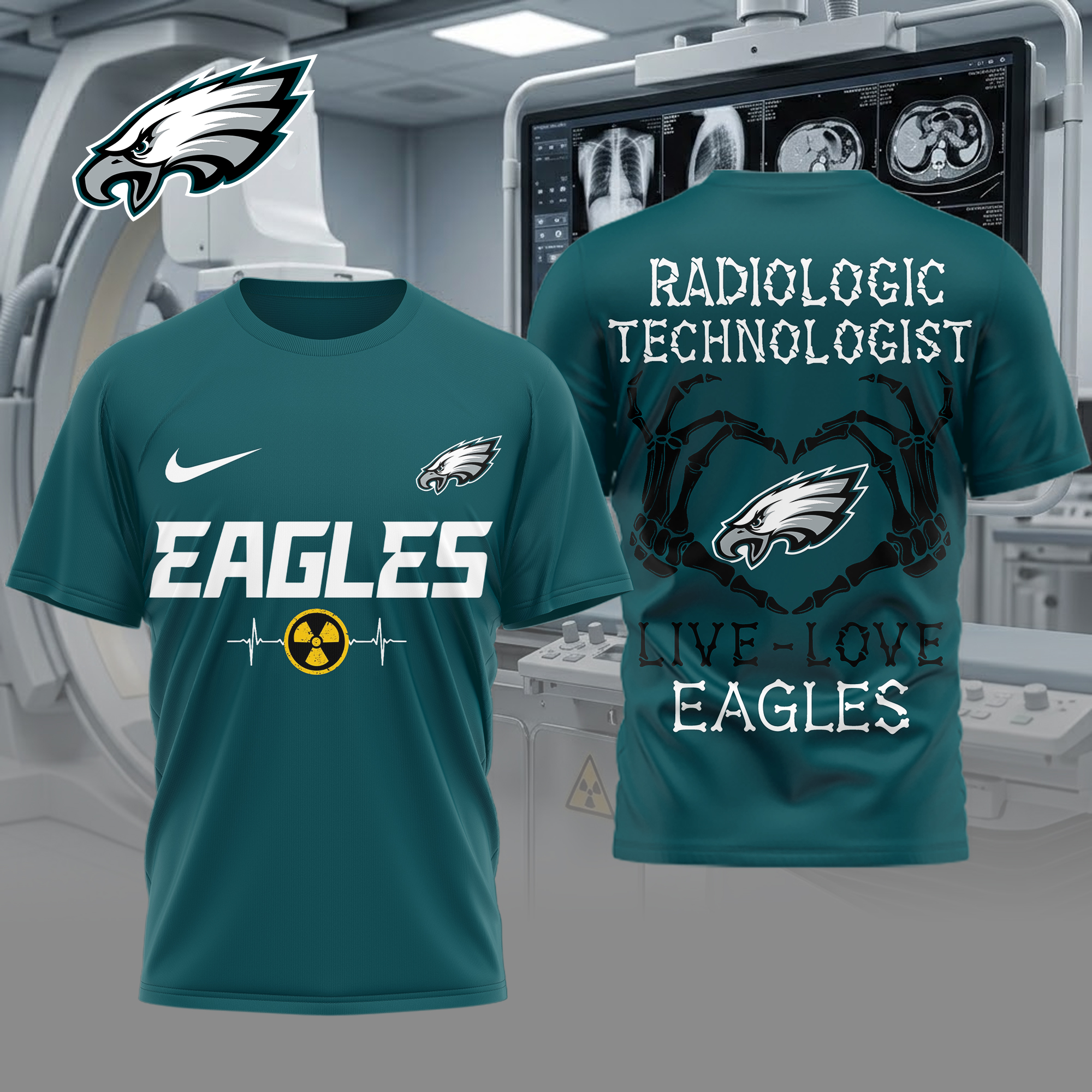 Philadelphia Eagles | Premium NFL Radiology Technologist Game Day 3D Shirt TTH200565 - Image 3