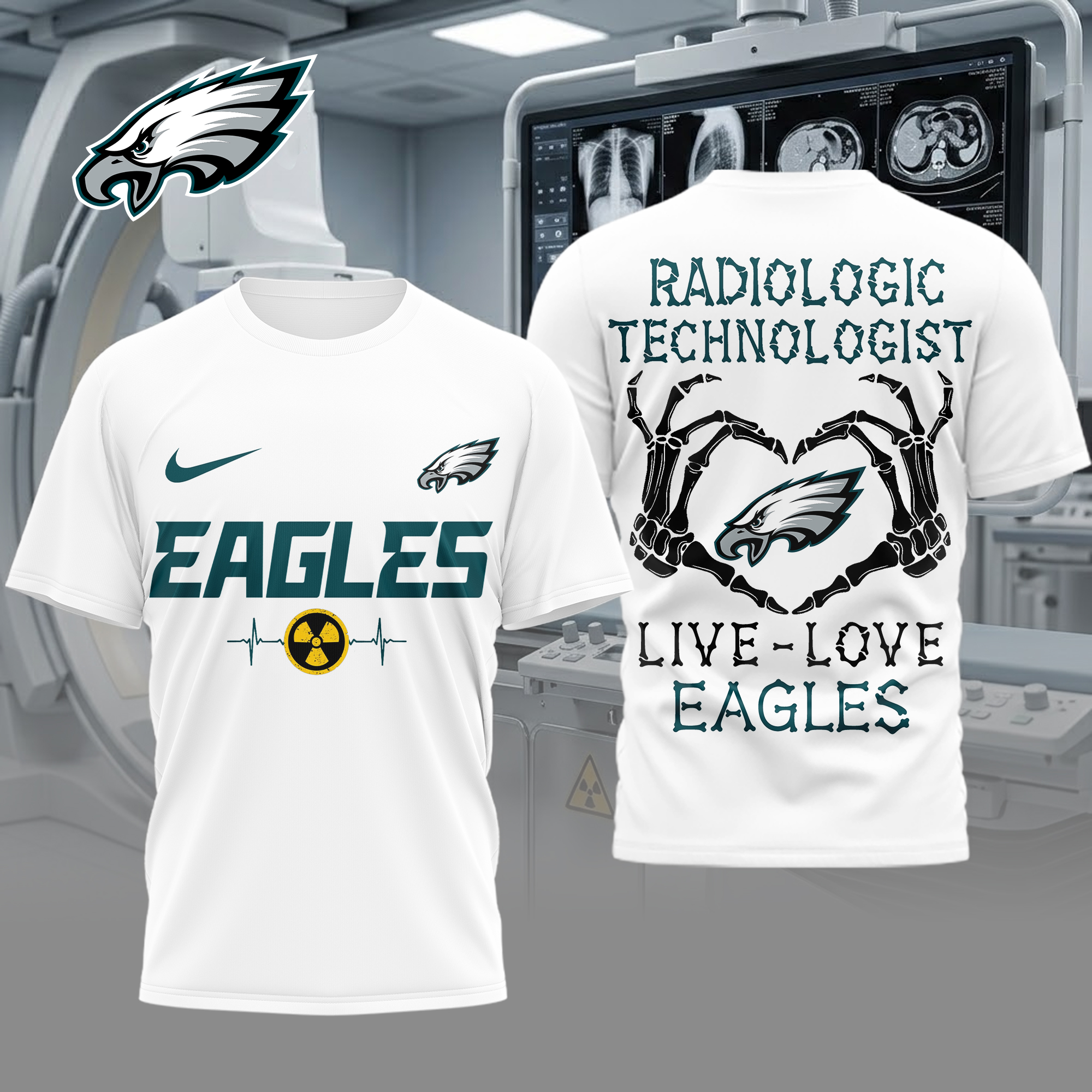 Philadelphia Eagles | Premium NFL Radiology Technologist Game Day 3D Shirt TTH200565 - Image 2