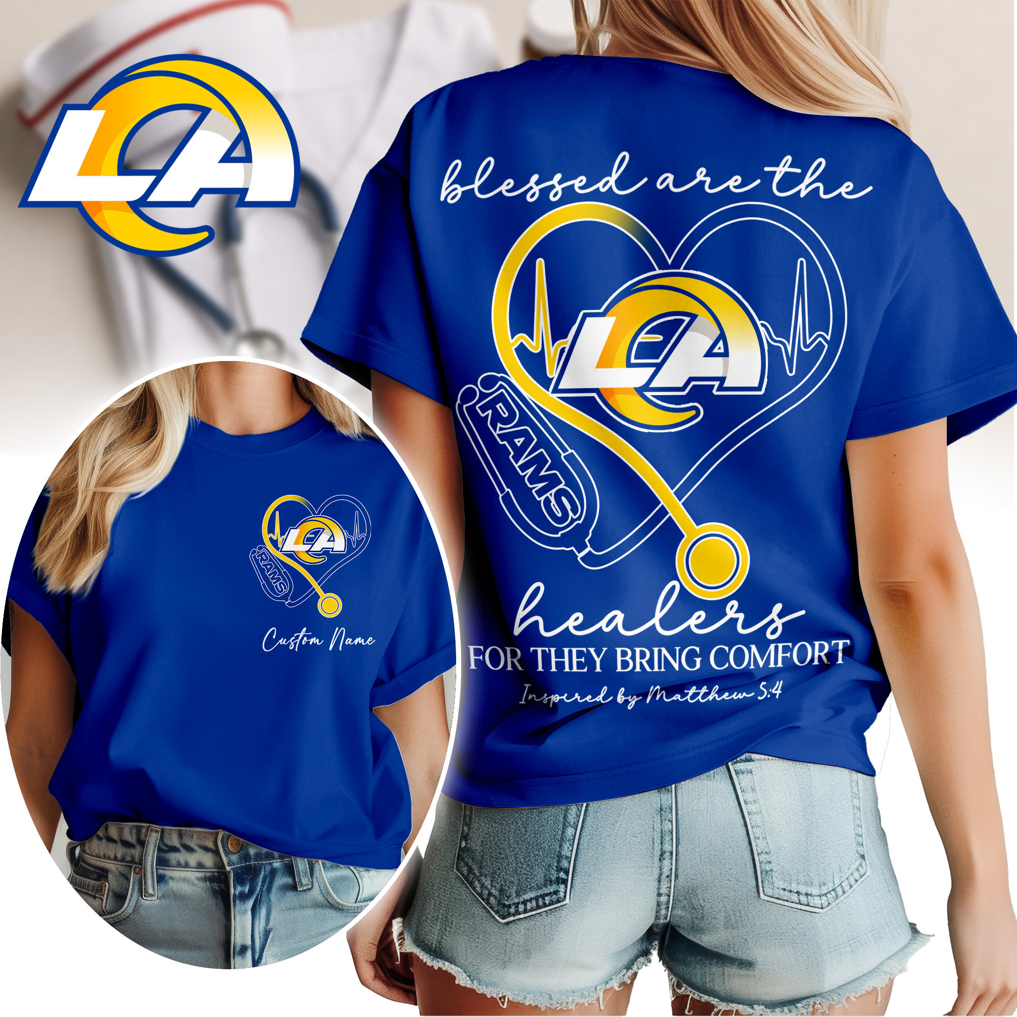 Los Angeles Rams | Premium NFL Heart of A Nurse Game Day 3D Shirt TTH200581