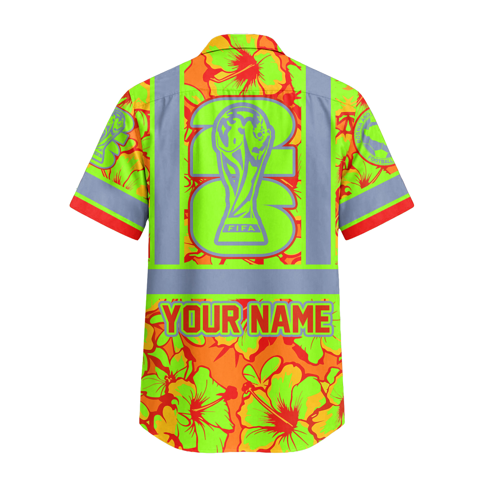 Bosnia and Herzegovina | Premium World Cup 2026 Hi-vis Hawaiian Shirt TTH200567 - Image 3