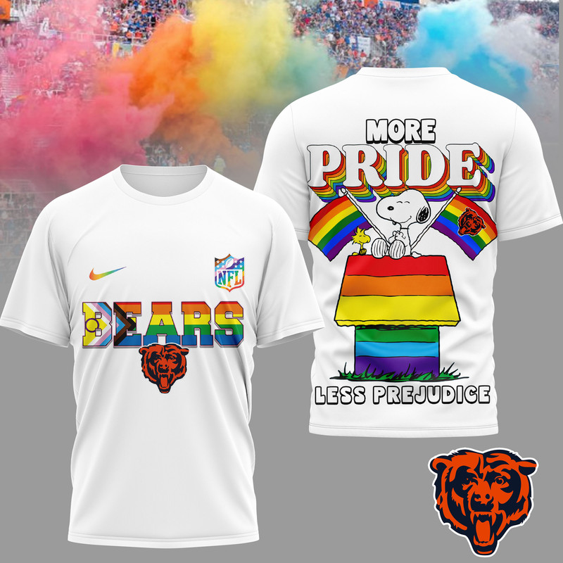 Chicago Bears | Premium NFL Snoopy Pride Month 3D T-Shirt TTH200589 - Image 2