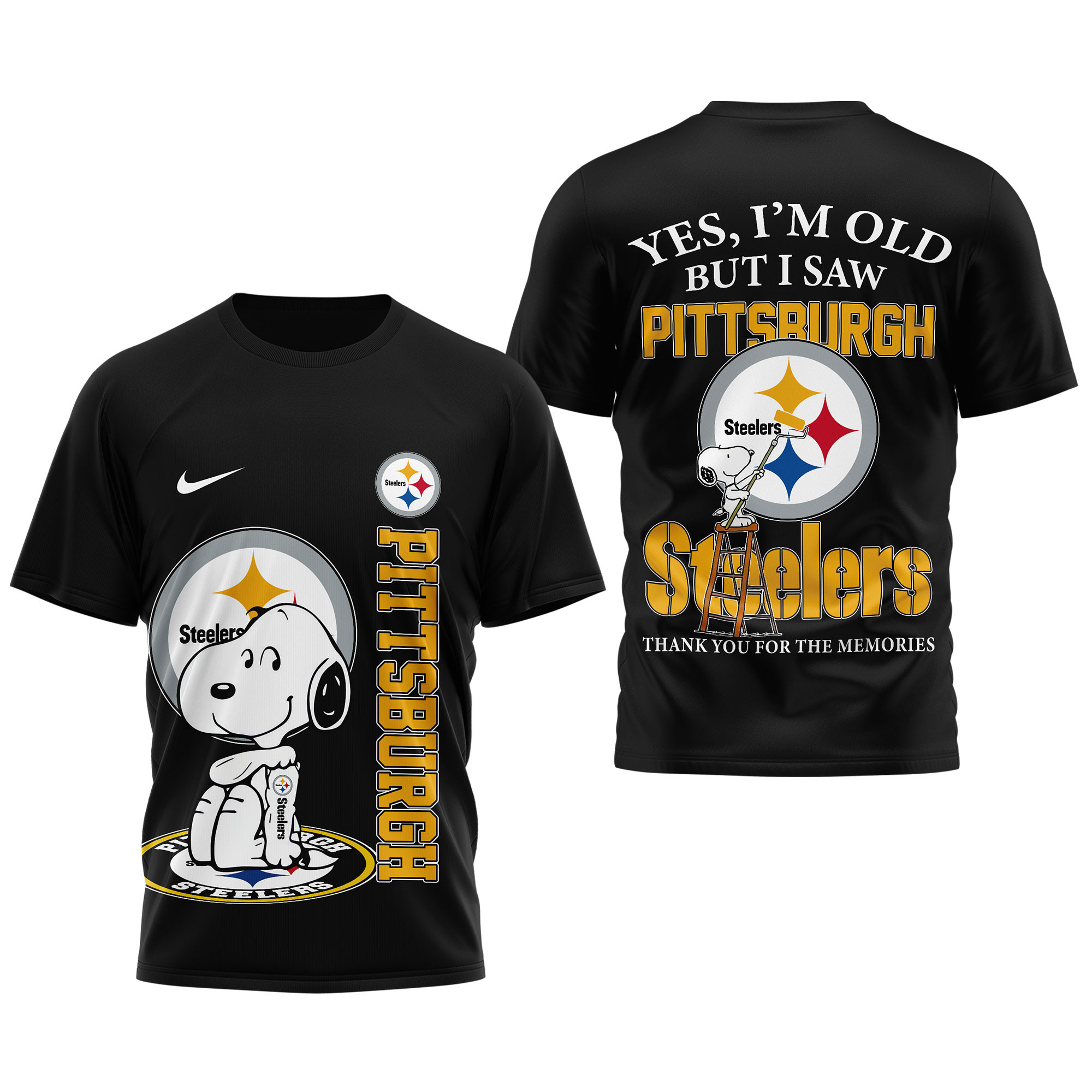Pittsburgh Steelers | Premium NFL Snoopy Graphic 3D T-Shirt TTH200590 - Image 4