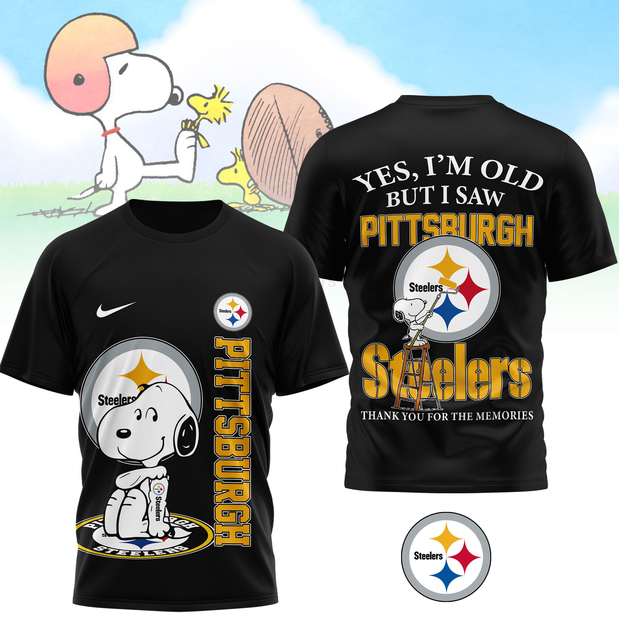 Pittsburgh Steelers | Premium NFL Snoopy Graphic 3D T-Shirt TTH200590 - Image 2