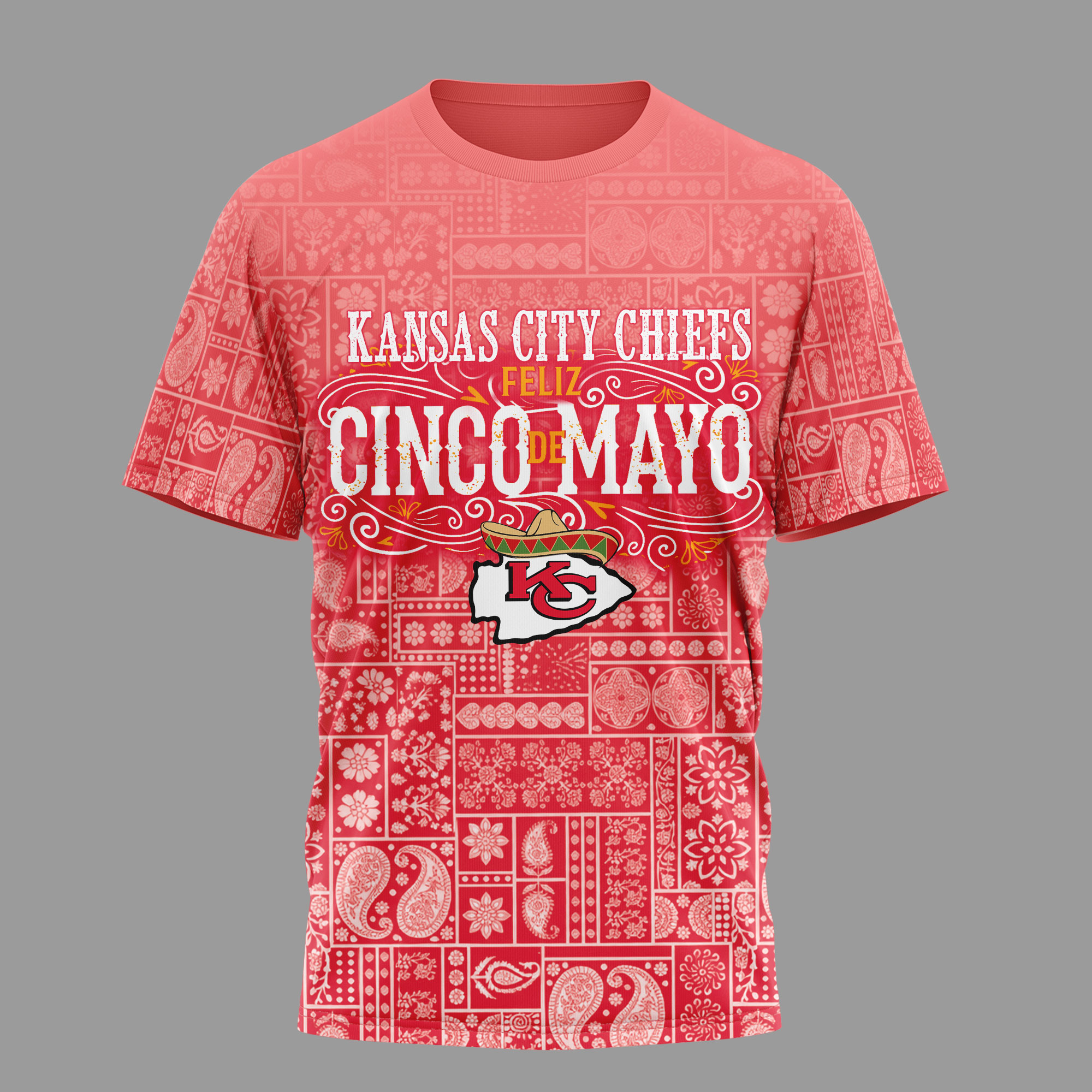 Kansas City Chiefs | Premium NFL Hola Bitchatos Cinco De Mayo 3D T-Shirt TTH210501