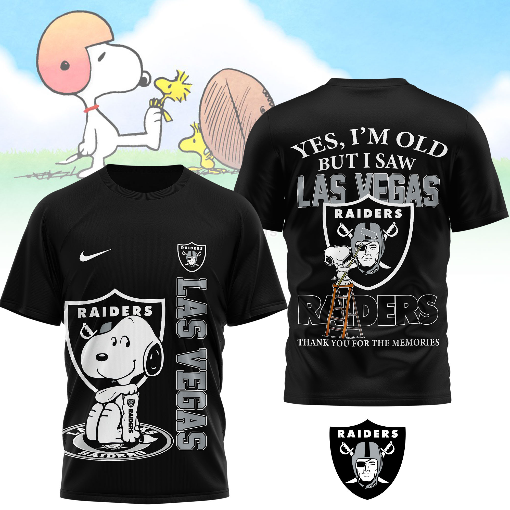 Las Vegas Raiders | Premium NFL Snoopy Graphic 3D T-Shirt TTH200590 - Image 2