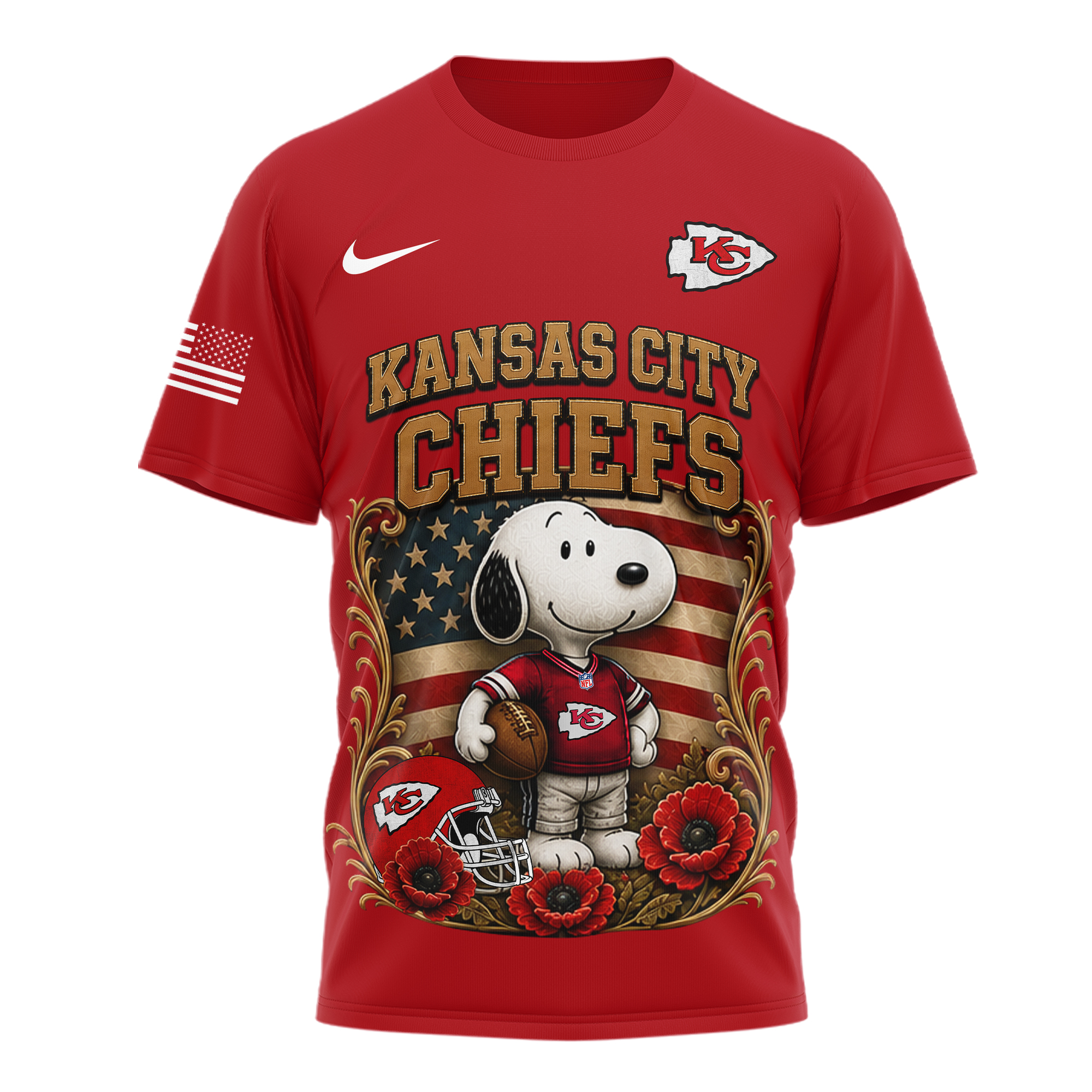 Kansas City Chiefs | Premium NFL Snoopy Remember Everyone Deployed 3D Shirt TTH200588