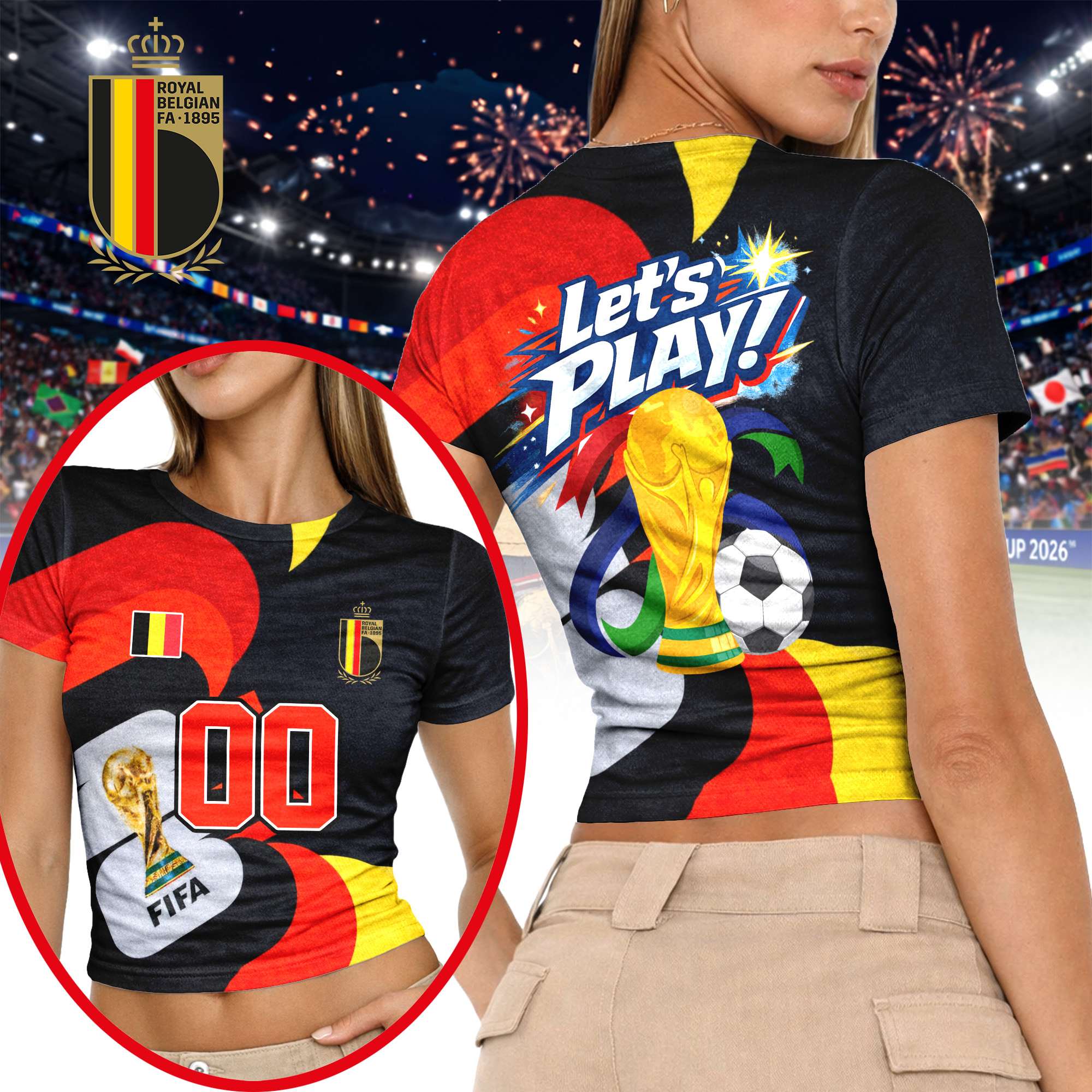 Belgium | Premium World Cup 2026 FIFA 3D Baby Tee TTH200596 - Image 2