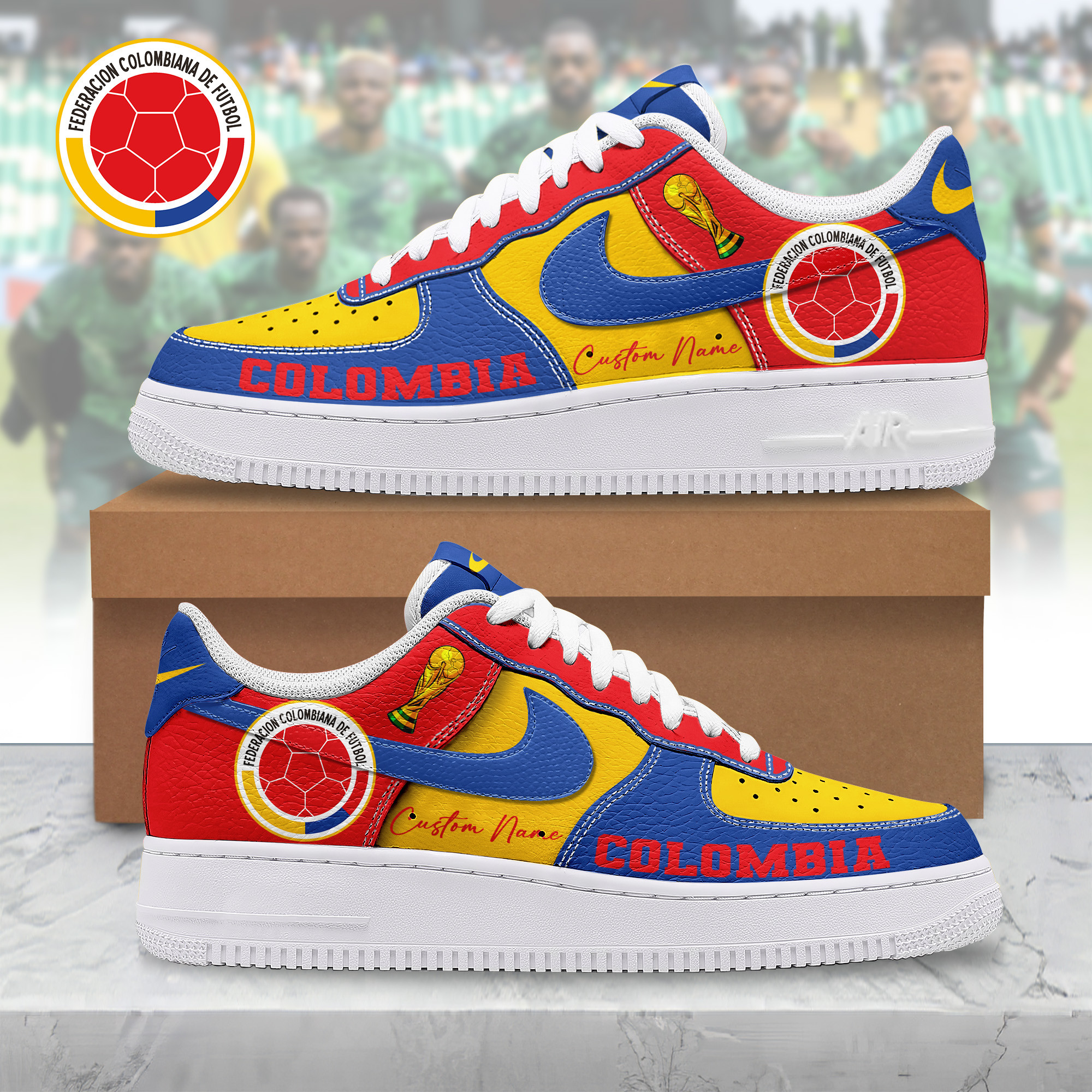 Colombia – Premium World Cup 2026 The Game We Love AF1 Shoes – Gift for Fans TTH190507 - Image 2