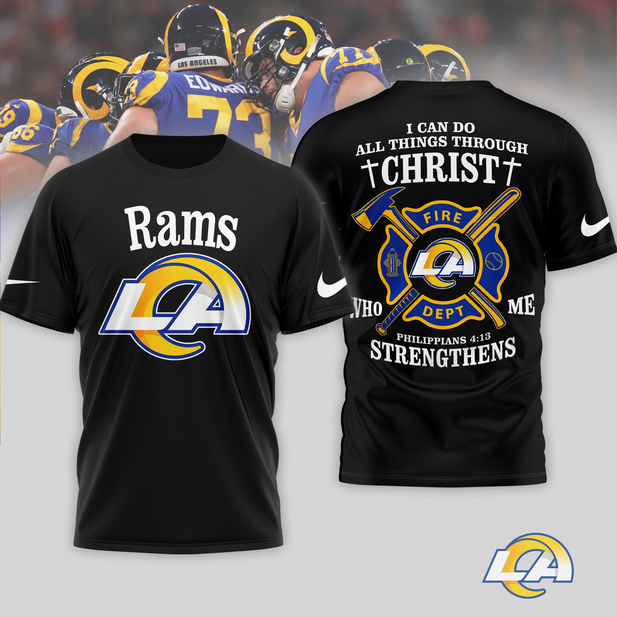 Los Angeles Rams x Premium NFL Faith & Gridiron 3D T-Shirt – Limited Edition TTH200521