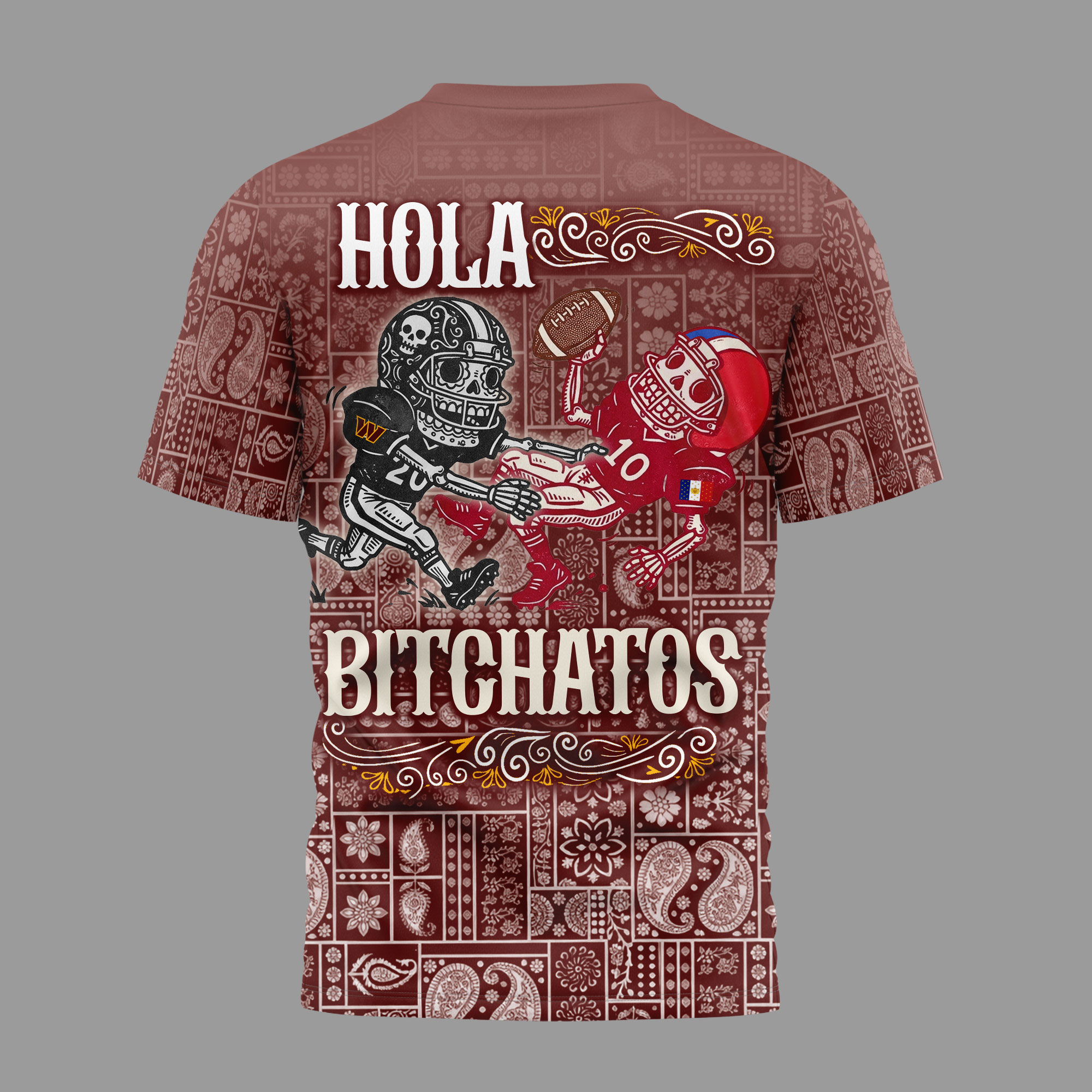 Washington Commanders | Premium NFL Hola Bitchatos Cinco De Mayo 3D T-Shirt TTH210501 - Image 2