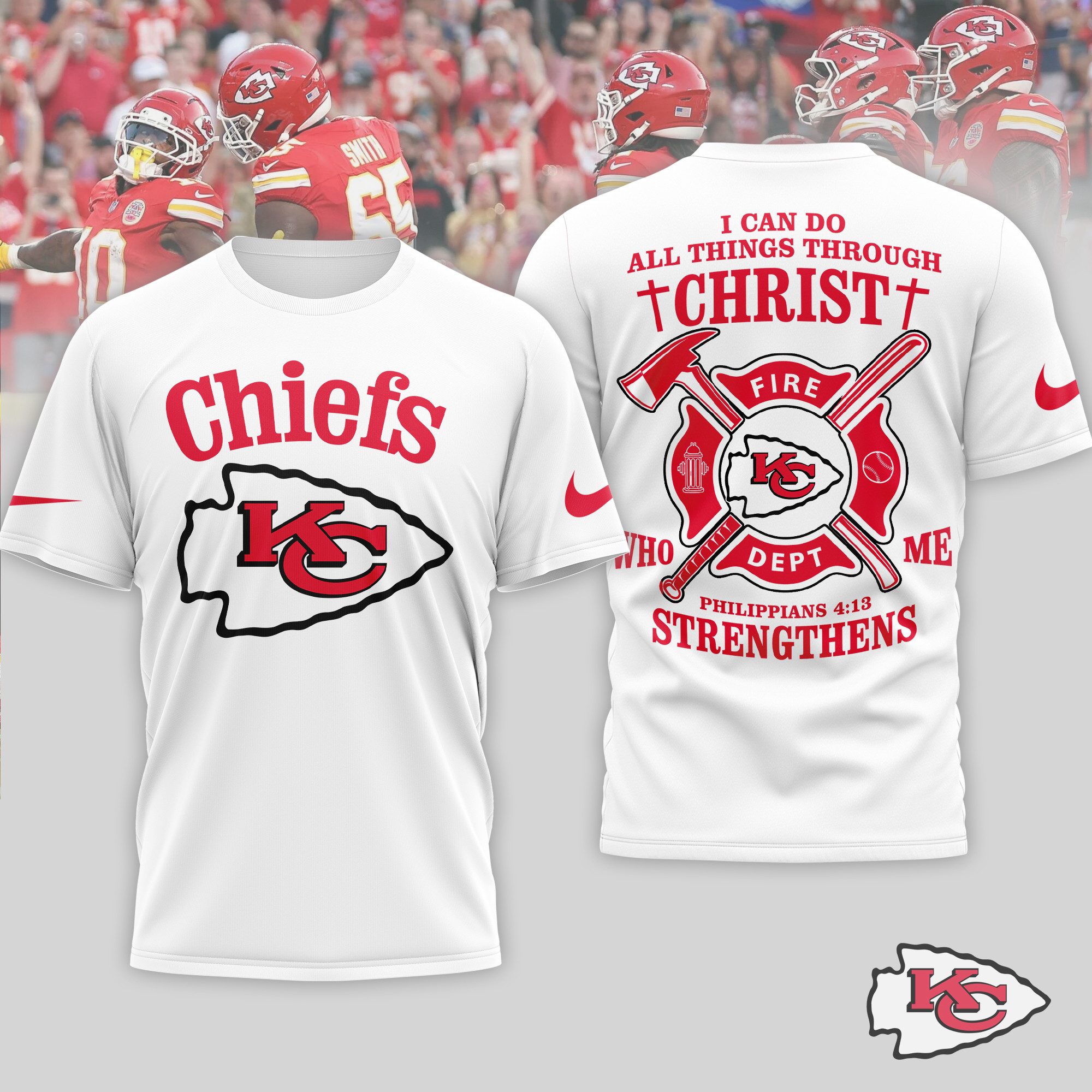 Kansas City Chiefs x Premium NFL Faith & Gridiron 3D T-Shirt – Limited Edition TTH200521 - Image 2